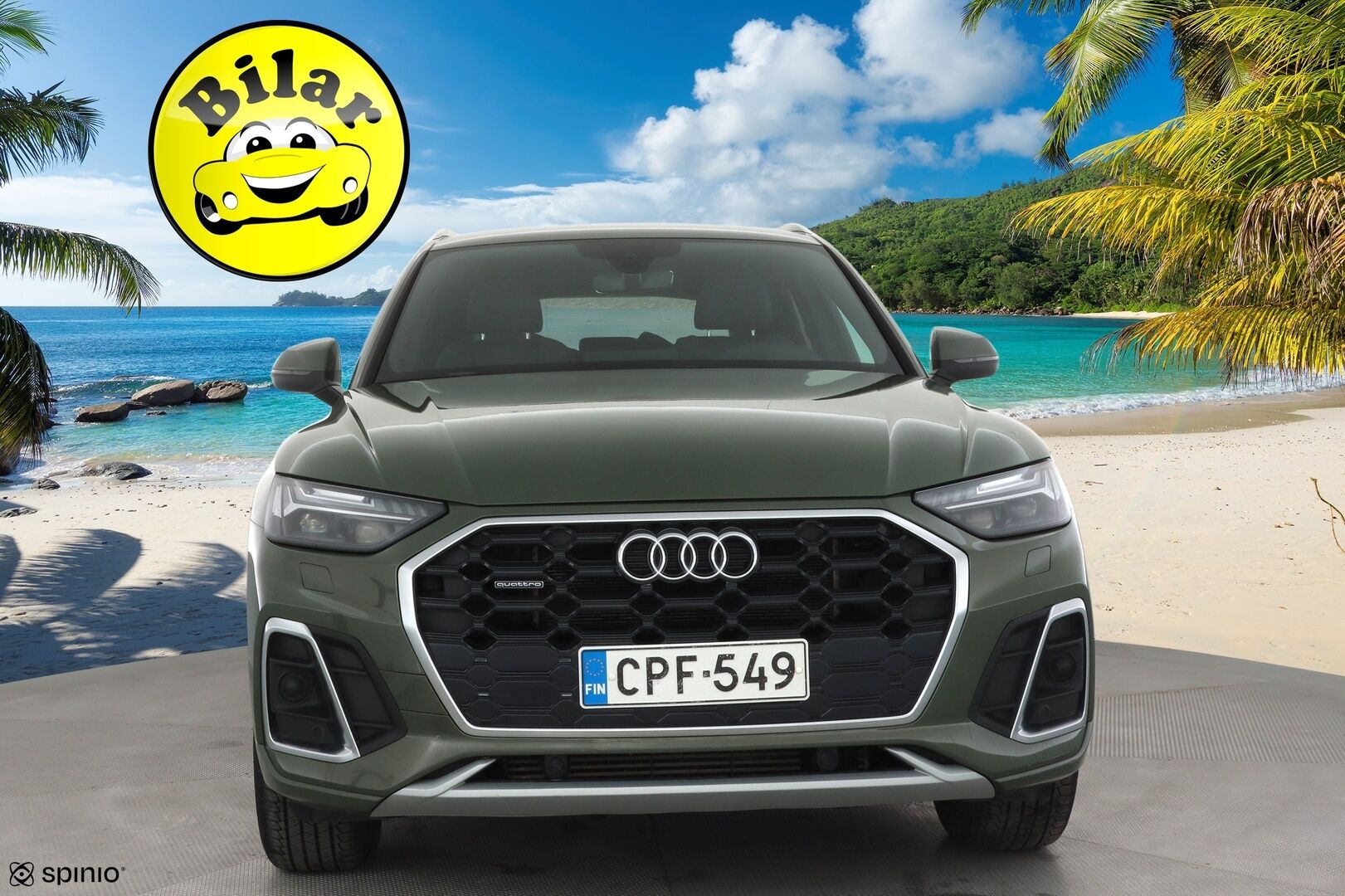 Audi Q5 2021 S line 55 TFSI e 270 kW quattro S tronic Electrified Edition - | ACC | Matrix | S-line sisä | Koukku | Sporttipenkit | Puolinahat | Digimittaristo | Navi | P.kamera | District green | 1-om suomiauto | 