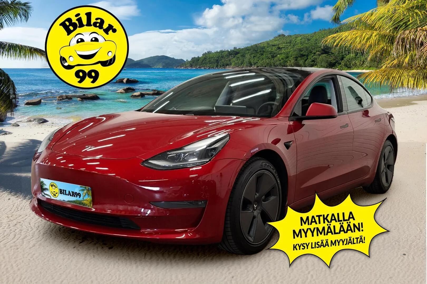 Tesla Model 3 2021 Long Range - | 1-OM | Suomi-Auto | ILP | Lasikatto | Mustat Sähkönahat | ACC | 