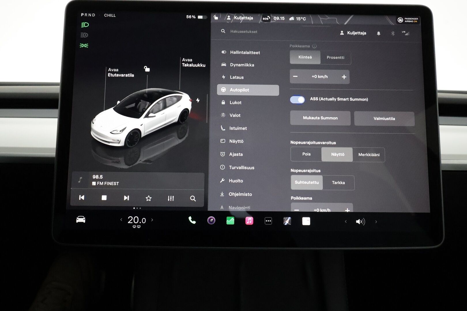 Tesla Model 3 2022 Performance **FSD / AMD Ryzen / Vaalea nahkasisusta / Matrix LED / Lämpöpumppu / Kahdet vanteet** - 3,99 % KORKOTARJOUS TÄHÄN AUTOON - 1-om. Suomi-auto / Akku kuntotarkistettu / Lasikatto / P.kamera / Premium Audio
