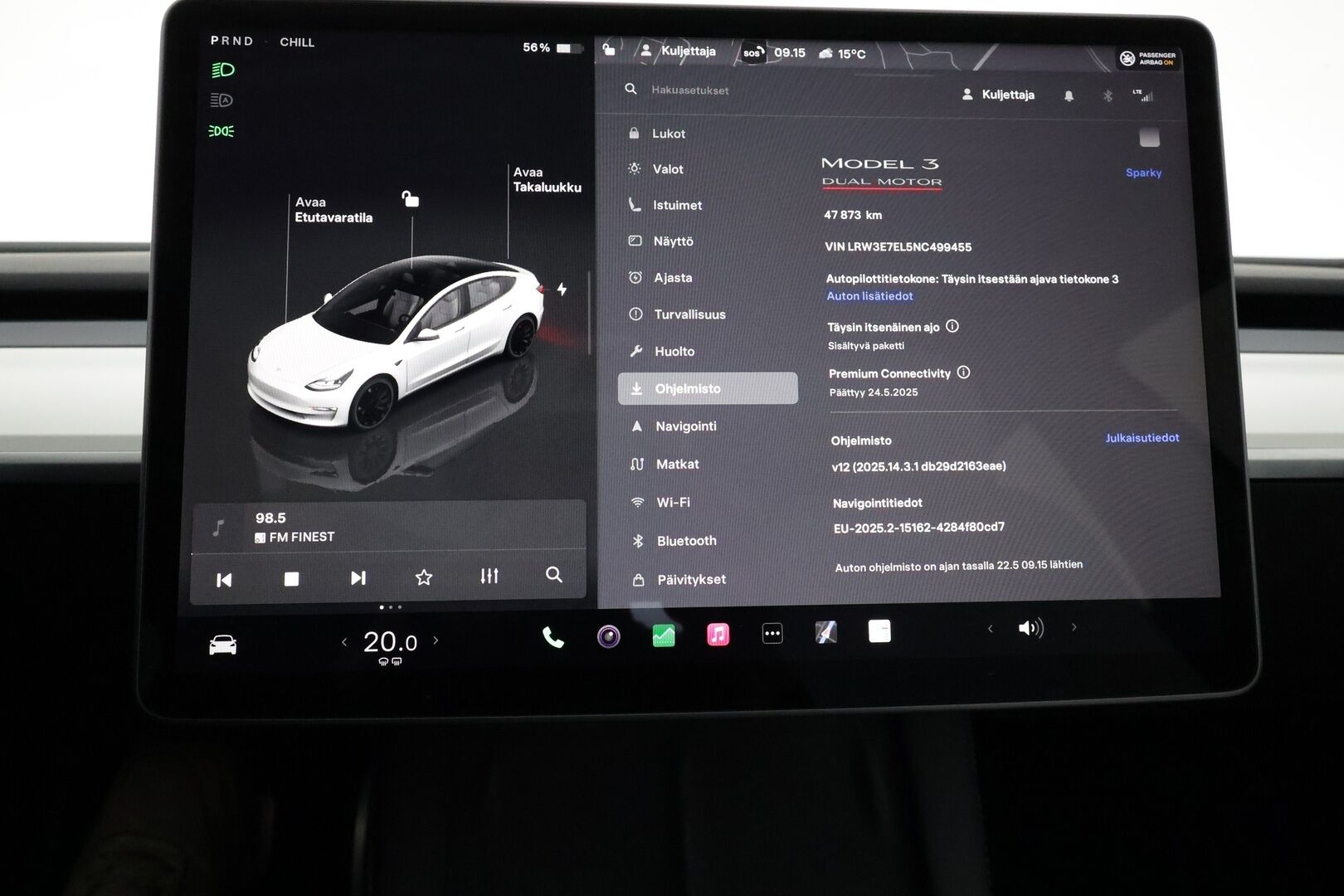 Tesla Model 3 2022 Performance **FSD / AMD Ryzen / Vaalea nahkasisusta / Matrix LED / Lämpöpumppu / Kahdet vanteet** - 3,99 % KORKOTARJOUS TÄHÄN AUTOON - 1-om. Suomi-auto / Akku kuntotarkistettu / Lasikatto / P.kamera / Premium Audio