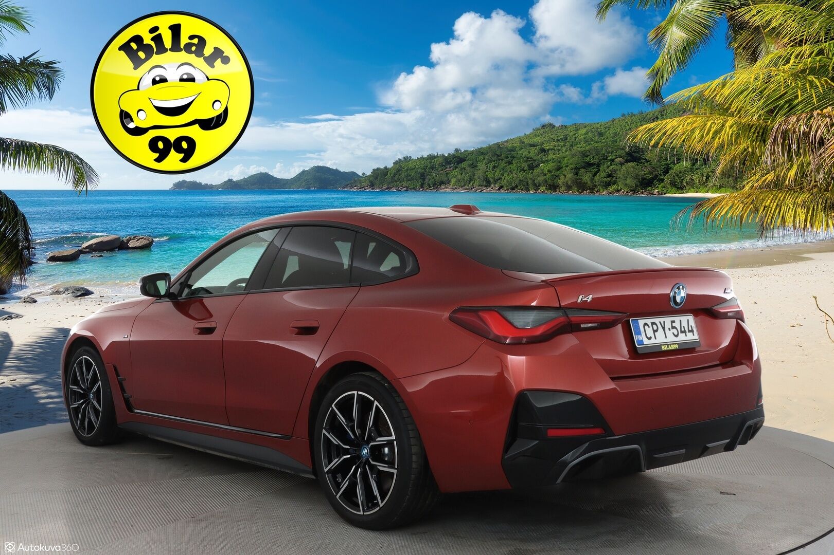 BMW I4 M50 2022 Fully Charged **Adapt. vakkari / H&K / Laser LED / HUD / Kattoluukku / 360 Kamera / Vaaleat sporttinahat** - 2,99 % KORKOTARJOUS TÄHÄN AUTOON - Sunset Orange / 1-om. Suomi-auto / Akku kuntotarkistettu! / Kahdet renkaat