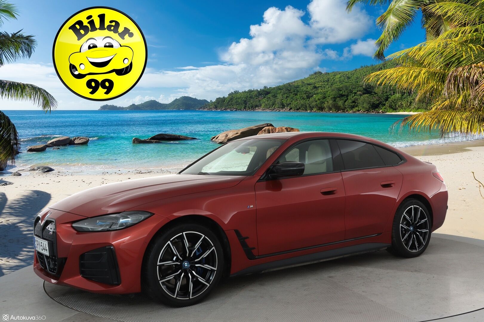 BMW I4 M50 2022 Fully Charged **Adapt. vakkari / H&K / Laser LED / HUD / Kattoluukku / 360 Kamera / Vaaleat sporttinahat** - 2,99 % KORKOTARJOUS TÄHÄN AUTOON - Sunset Orange / 1-om. Suomi-auto / Akku kuntotarkistettu! / Kahdet renkaat