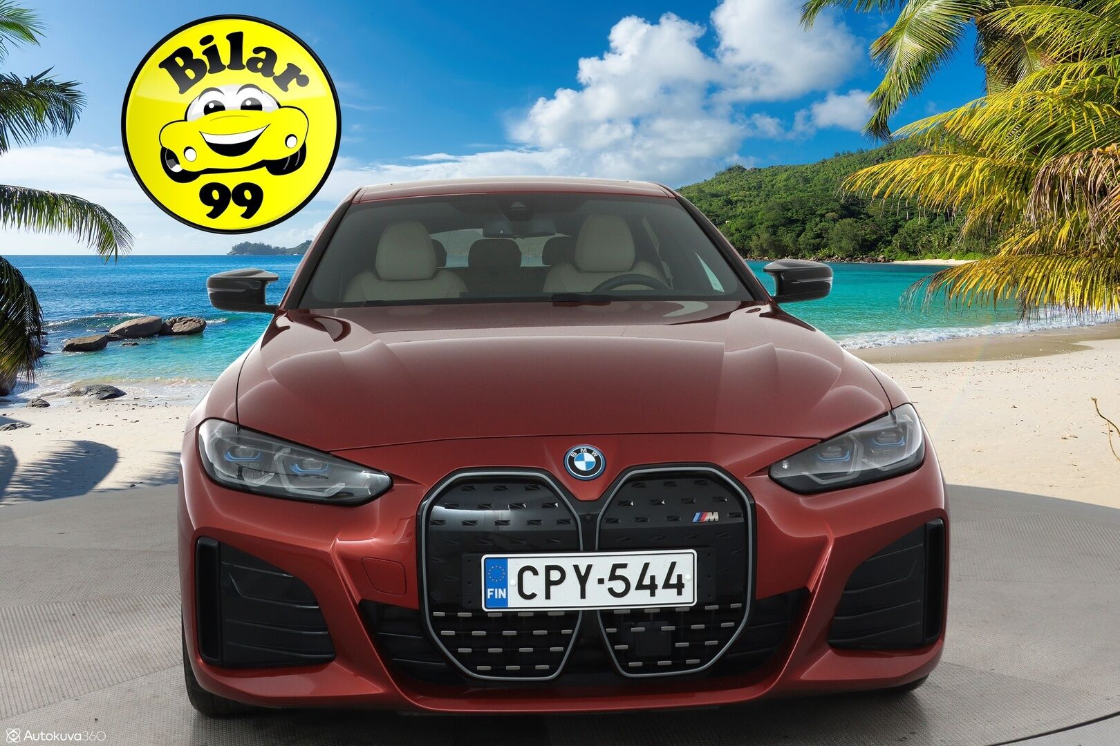 BMW I4 M50 2022 Fully Charged **Adapt. vakkari / H&K / Laser LED / HUD / Kattoluukku / 360 Kamera / Vaaleat sporttinahat** - 2,99 % KORKOTARJOUS TÄHÄN AUTOON - Sunset Orange / 1-om. Suomi-auto / Akku kuntotarkistettu! / Kahdet renkaat