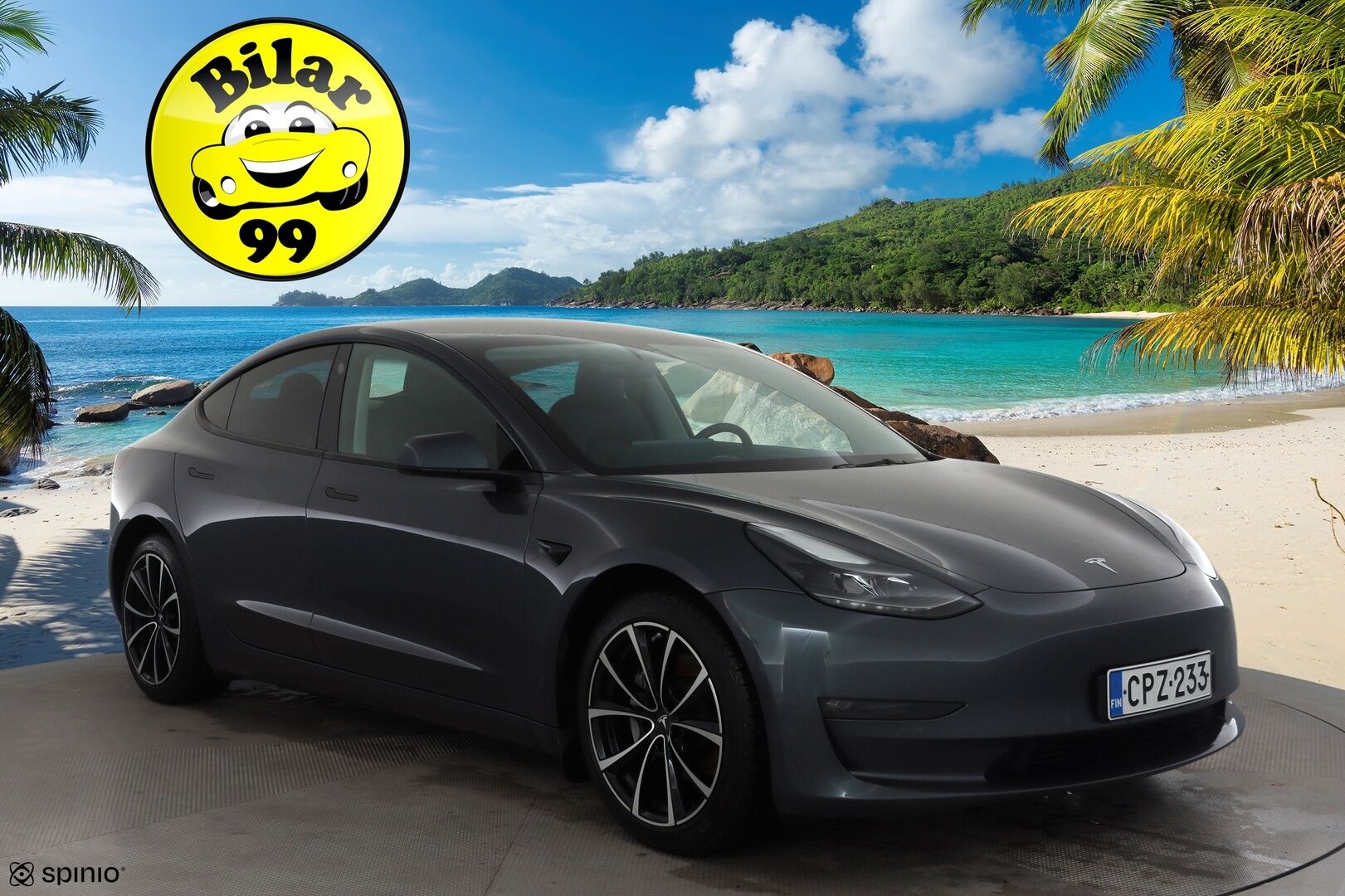 Tesla Model 3 2021 Long Range Dual motor AWD *Lasikatto / Premium Audio / Kamera / Matrix LED / Nahat / ILP / Navi * - Kahdet renkaat alumiinivanteilla / ILP / Facelift