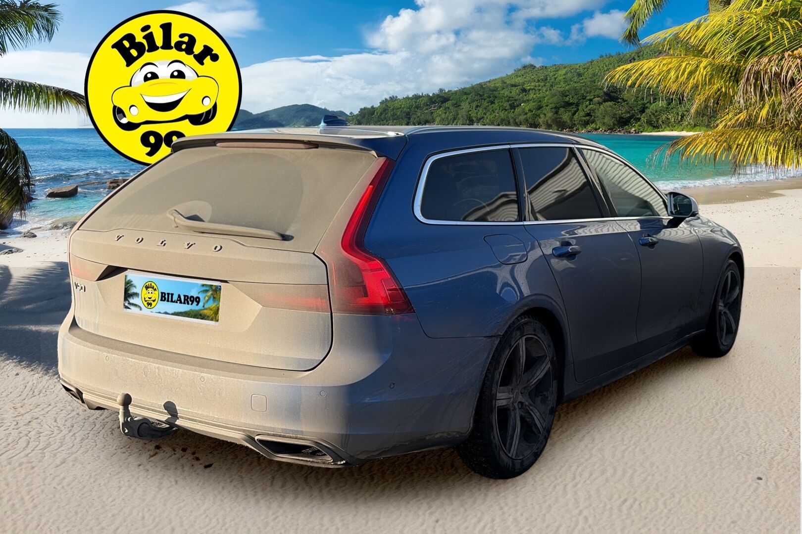 Volvo V90 2018 D4 AWD Business R-Design aut * Webasto / Adapt.vakkari / Harman&Kardon / Vetokoukku / Full-LED / Nahka-Alcantara * - Bursting Blue / Lämm.tuulilasi / Jakopää tehty / Juuri saapunut Tampereelle!