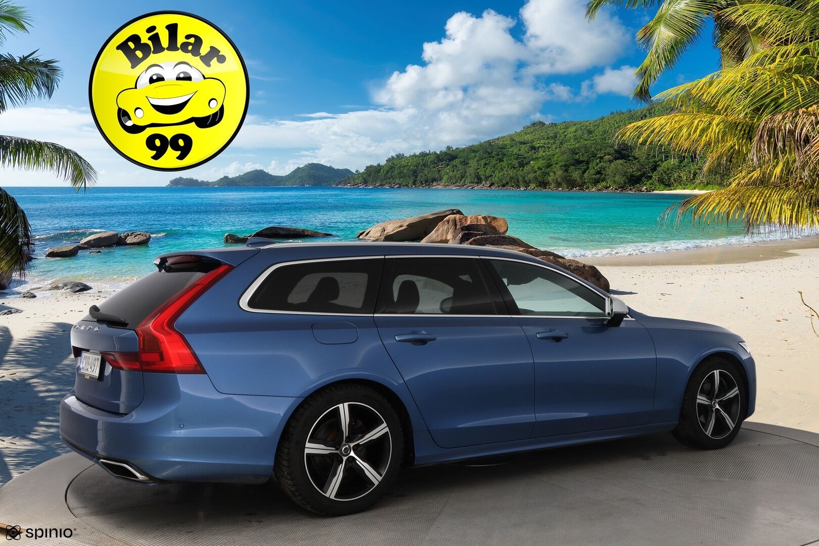 Volvo V90 2018 D4 AWD Business R-Design aut * Webasto / Adapt.vakkari / Harman&Kardon / Vetokoukku / Full-LED / Nahka-Alcantara * - Bursting Blue / Lämm.tuulilasi / Jakopää tehty / Juuri saapunut Tampereelle! - HULLUT AVAJAISHULINAT KORKOTARJOUS 3,29 %