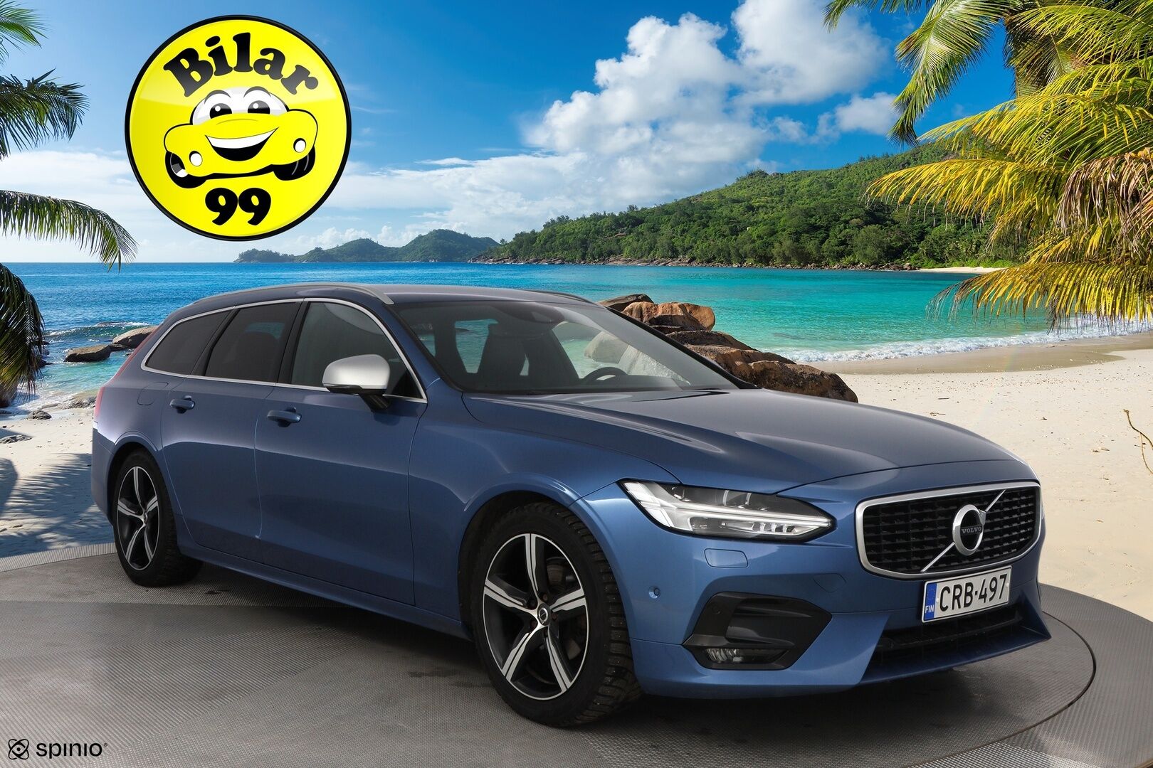 Volvo V90 2018 D4 AWD Business R-Design aut * Webasto / Adapt.vakkari / Harman&Kardon / Vetokoukku / Full-LED / Nahka-Alcantara * - Bursting Blue / Lämm.tuulilasi / Jakopää tehty / Juuri saapunut Tampereelle! - HULLUT AVAJAISHULINAT KORKOTARJOUS 3,29 %