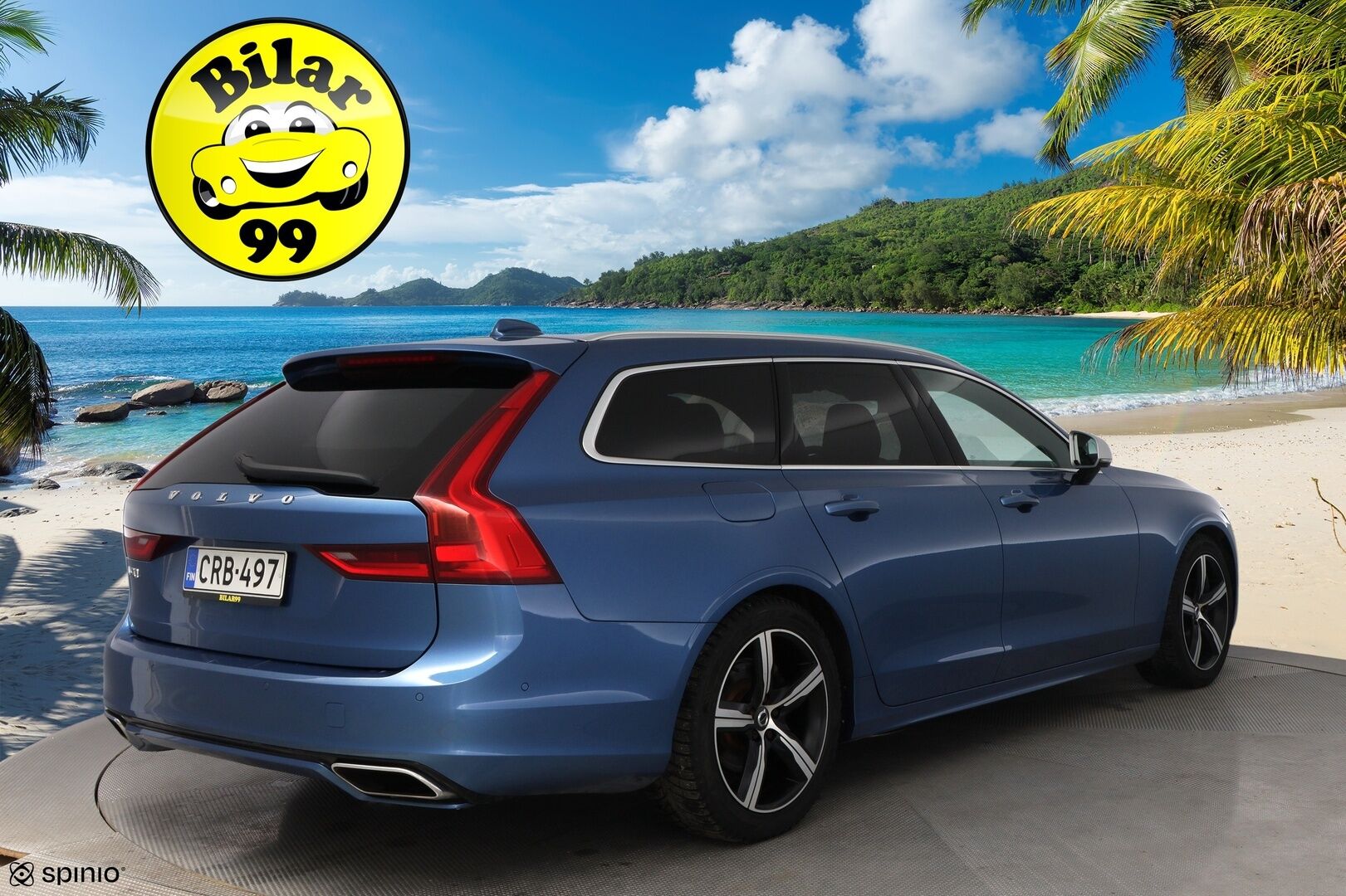 Volvo V90 2018 D4 AWD Business R-Design aut * Webasto / Adapt.vakkari / Harman&Kardon / Vetokoukku / Full-LED / Nahka-Alcantara * - Bursting Blue / Lämm.tuulilasi / Jakopää tehty / Juuri saapunut Tampereelle! - HULLUT AVAJAISHULINAT KORKOTARJOUS 3,29 %