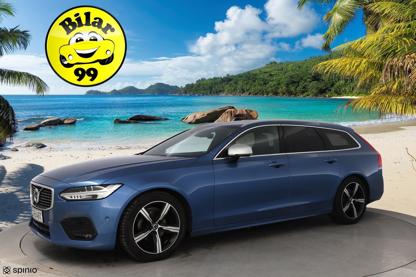 Volvo V90 2018 D4 AWD Business R-Design aut * Webasto / Adapt.vakkari / Harman&Kardon / Vetokoukku / Full-LED / Nahka-Alcantara * - Bursting Blue / Lämm.tuulilasi / Jakopää tehty / Juuri saapunut Tampereelle! - HULLUT AVAJAISHULINAT KORKOTARJOUS 3,29 %