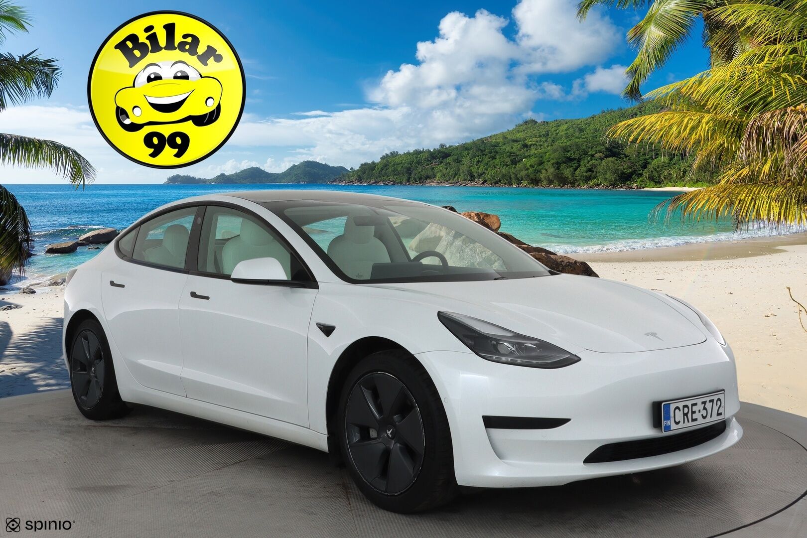 TESLA MODEL 3 2021 Standard Range Plus **Lasikatto / Lämpöpumppu / Koukku / Adapt.Vakkari / Matrix-LED / P.kamera / Muistipenkki / Navi** - 2x Latauskaapelit