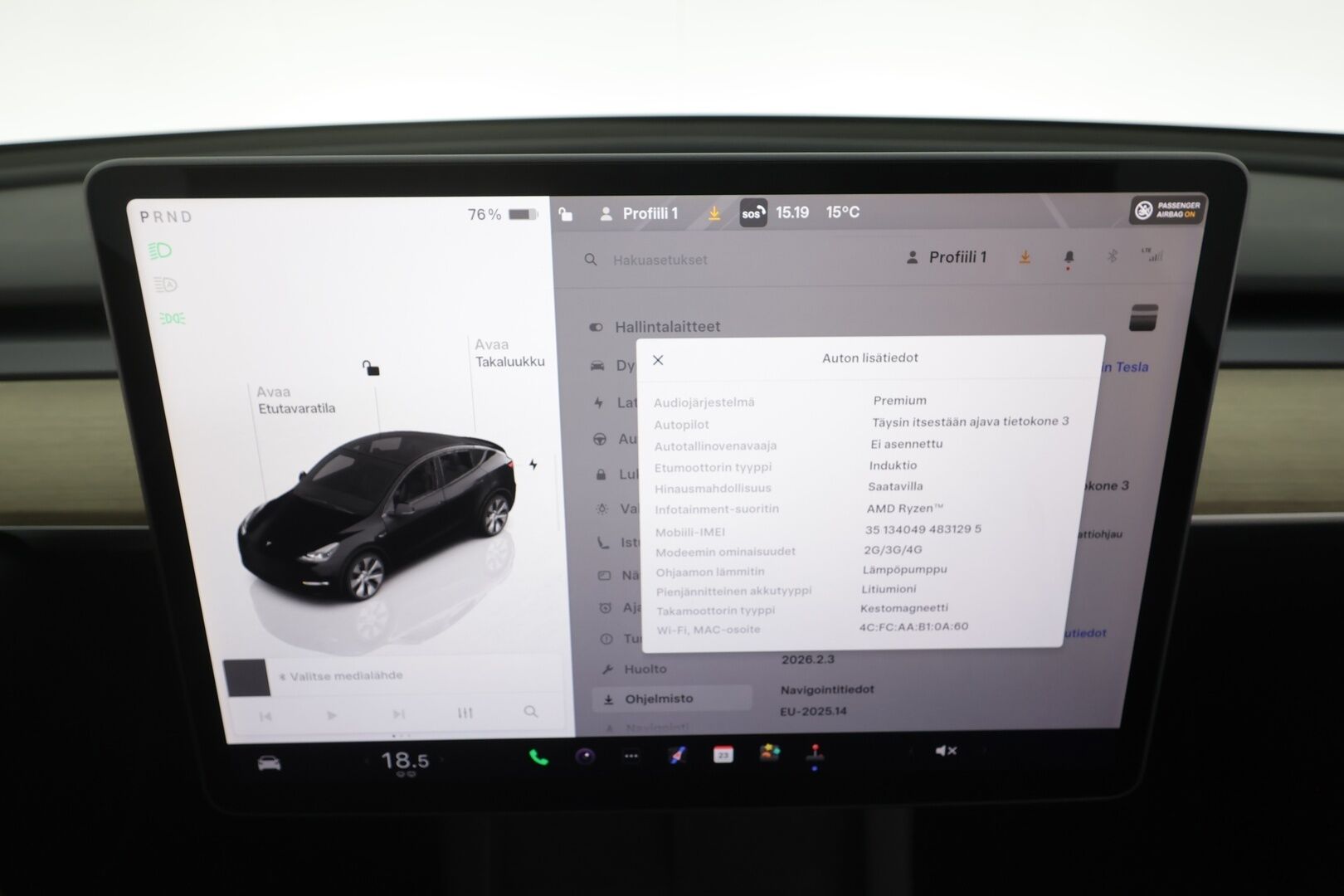Tesla Model Y 2023 Long Range - | ACC | ILP | Koukku | Matrix | Ryzen | Premium audio | Lasikatto | Nahkasisusta | Muistipenkki | Autosteer | 1-om suomiauto | 2x renkaat aluin | 