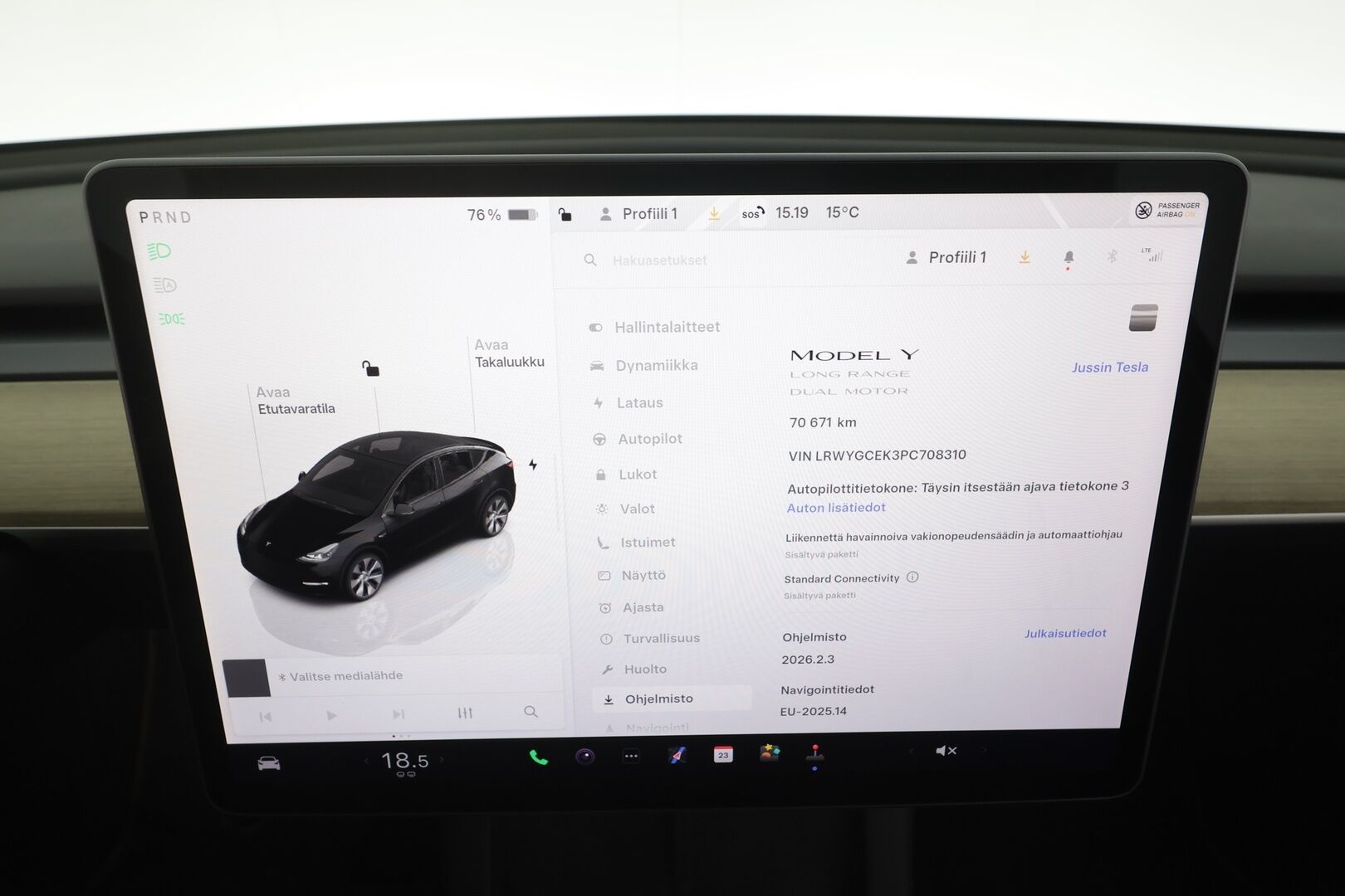 Tesla Model Y 2023 Long Range - | ACC | ILP | Koukku | Matrix | Ryzen | Premium audio | Lasikatto | Nahkasisusta | Muistipenkki | Autosteer | 1-om suomiauto | 2x renkaat aluin | 