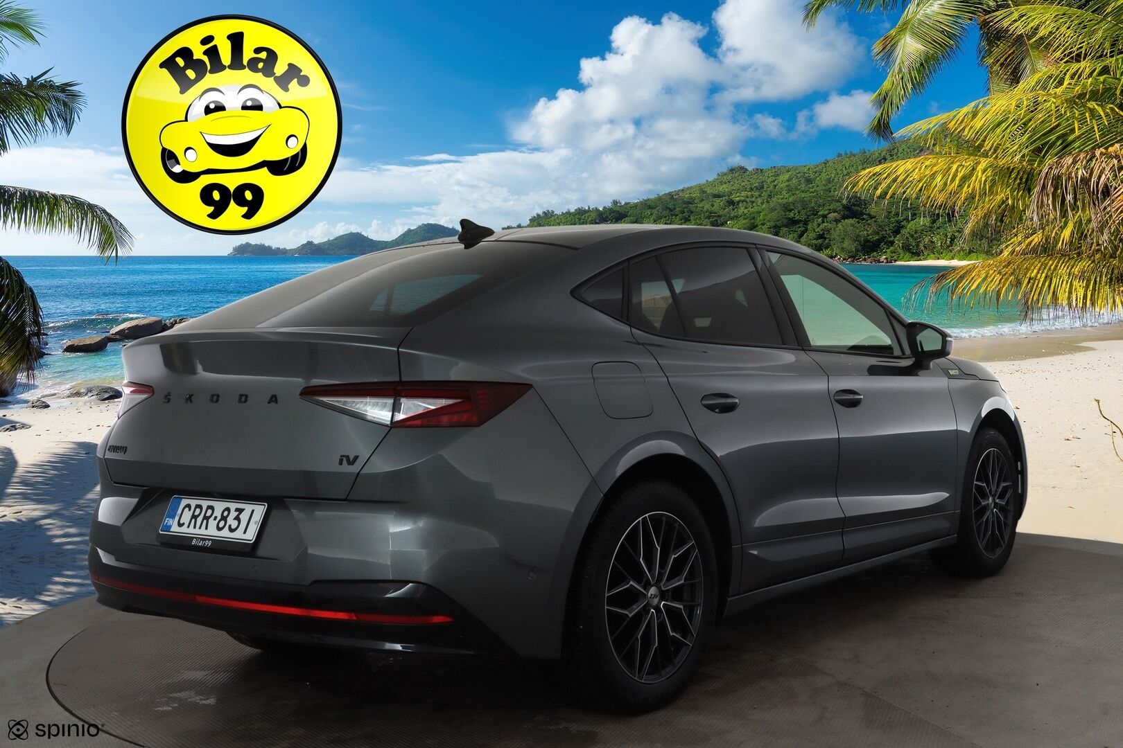 Skoda Enyaq 2023 Coupe 80x 4x4 RS iV * ACC / ILP / Hierova Muistipenkki / Matrix / Lasikatto / HUD / Canton / 360 / Koukku * - 2x Latauskaapelit / Akku kuntotarkastettu / Kahdet renkaat aluvanteilla