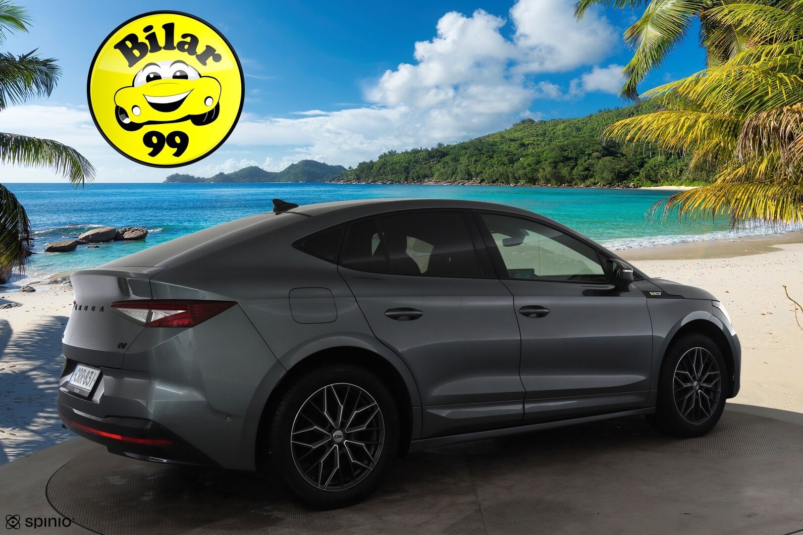 Skoda Enyaq 2023 Coupe 80x 4x4 RS iV * ACC / ILP / Hierova Muistipenkki / Matrix / Lasikatto / HUD / Canton / 360 / Koukku * - 2x Latauskaapelit / Akku kuntotarkastettu / Kahdet renkaat aluvanteilla