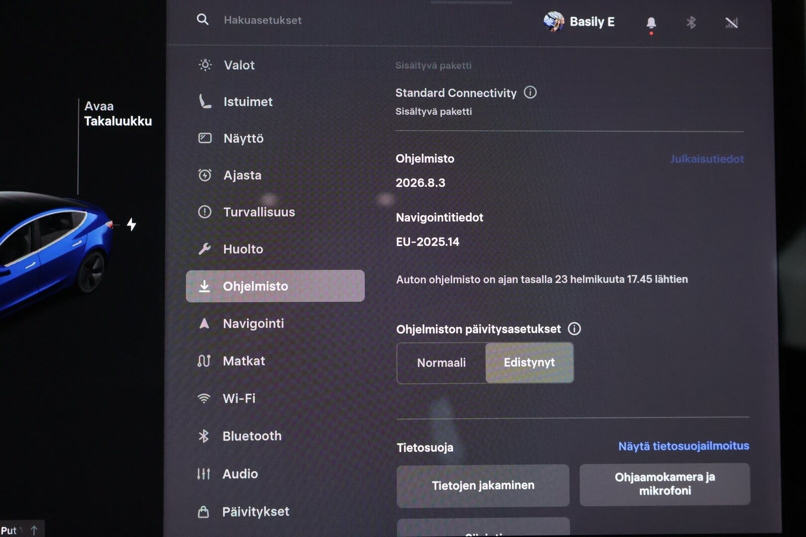 TESLA MODEL 3 2020 Standard Range Plus / Premium Audio / Nahkasisusta / Lasikatto / Peruutuskamera / Autopilot / Koukku - Vetokoukku / ACC / 2x renkaat - HULLUT AVAJAISHULINAT KORKOTARJOUS 3,29 %