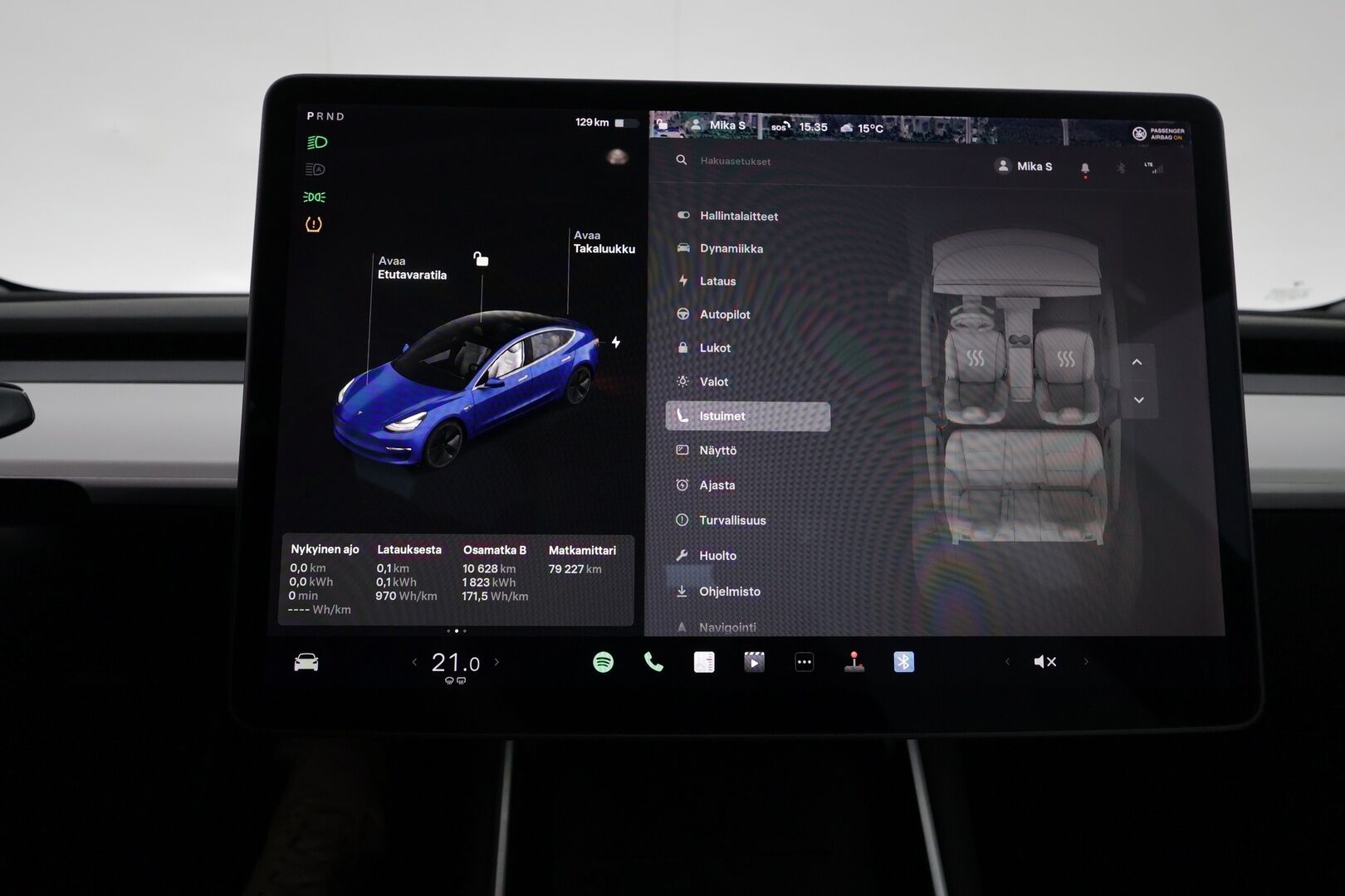 Tesla Model 3 2019 Standard Range ** Adapt.vakkari / P.kamera / Vaalea nahkasisusta / Lasikatto / Muistipenkki / Premium kaiuttimet