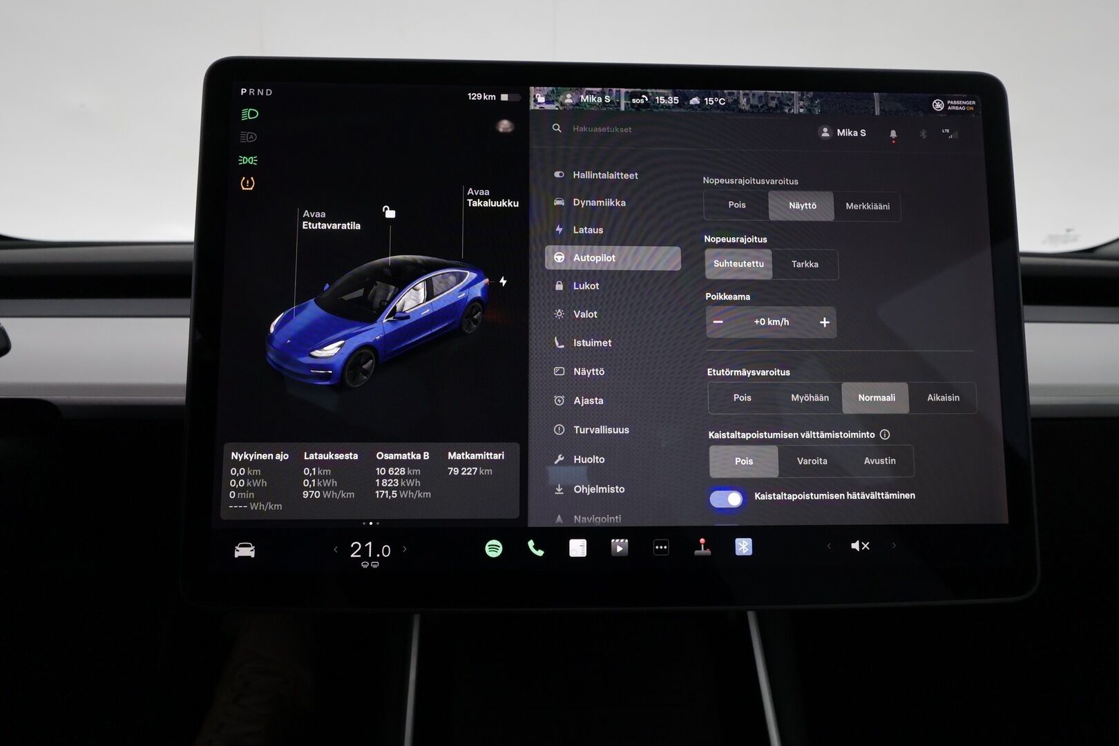 Tesla Model 3 2019 Standard Range ** Adapt.vakkari / P.kamera / Vaalea nahkasisusta / Lasikatto / Muistipenkki / Premium kaiuttimet