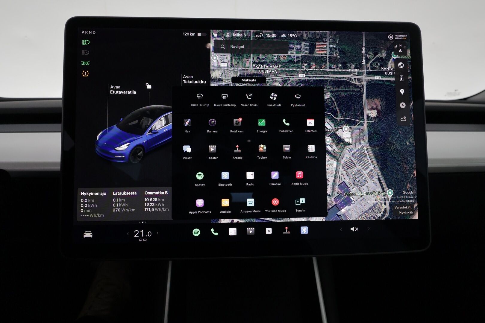 Tesla Model 3 2019 Standard Range ** Adapt.vakkari / P.kamera / Vaalea nahkasisusta / Lasikatto / Muistipenkki / Premium kaiuttimet