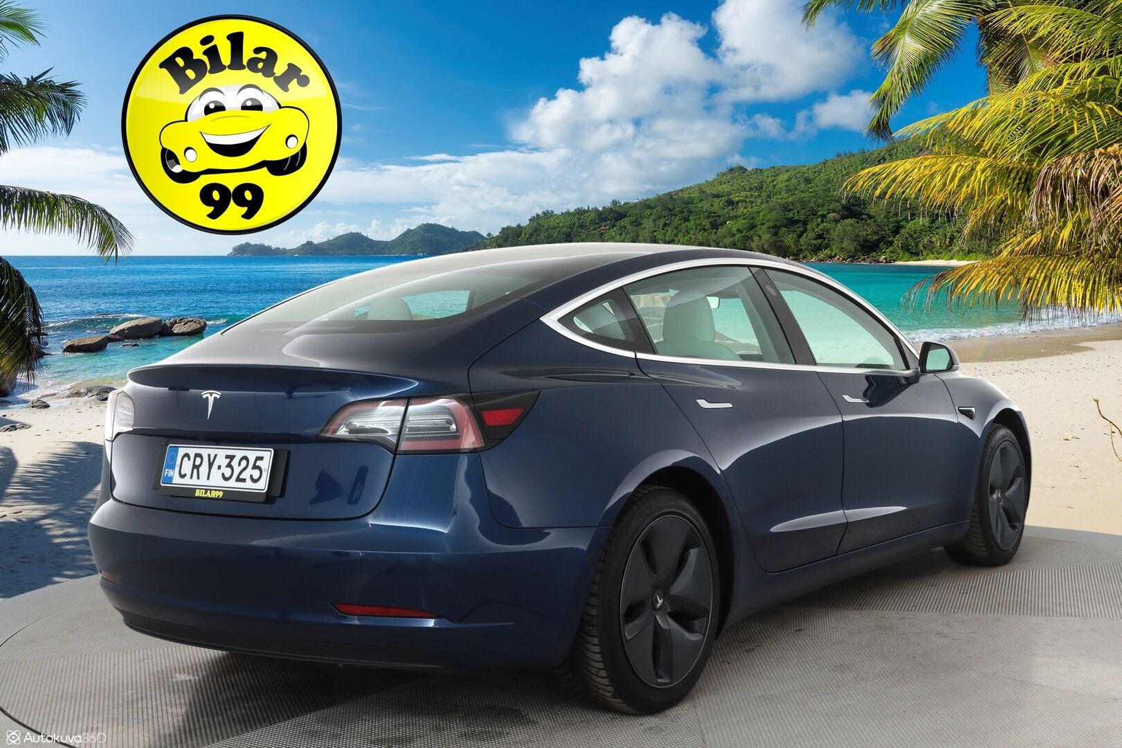 Tesla Model 3 2019 Standard Range ** Adapt.vakkari / P.kamera / Vaalea nahkasisusta / Lasikatto / Muistipenkki / Premium kaiuttimet