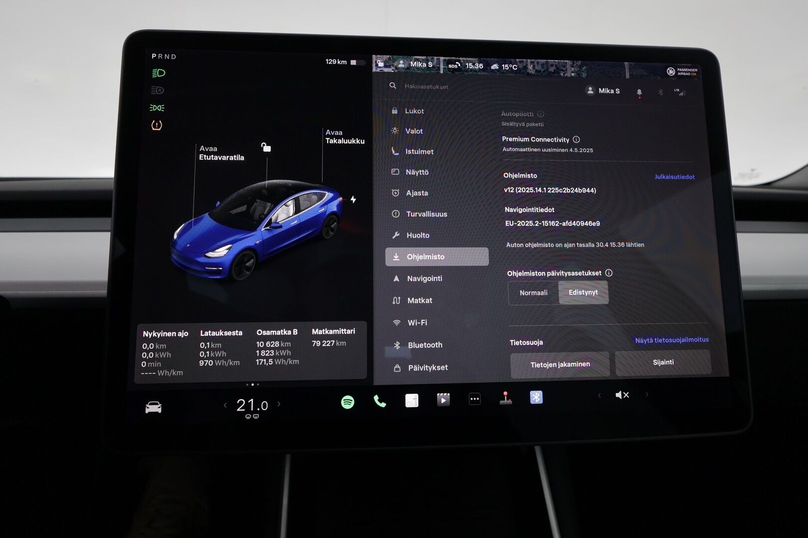 Tesla Model 3 2019 Standard Range ** Adapt.vakkari / P.kamera / Vaalea nahkasisusta / Lasikatto / Muistipenkki / Premium kaiuttimet