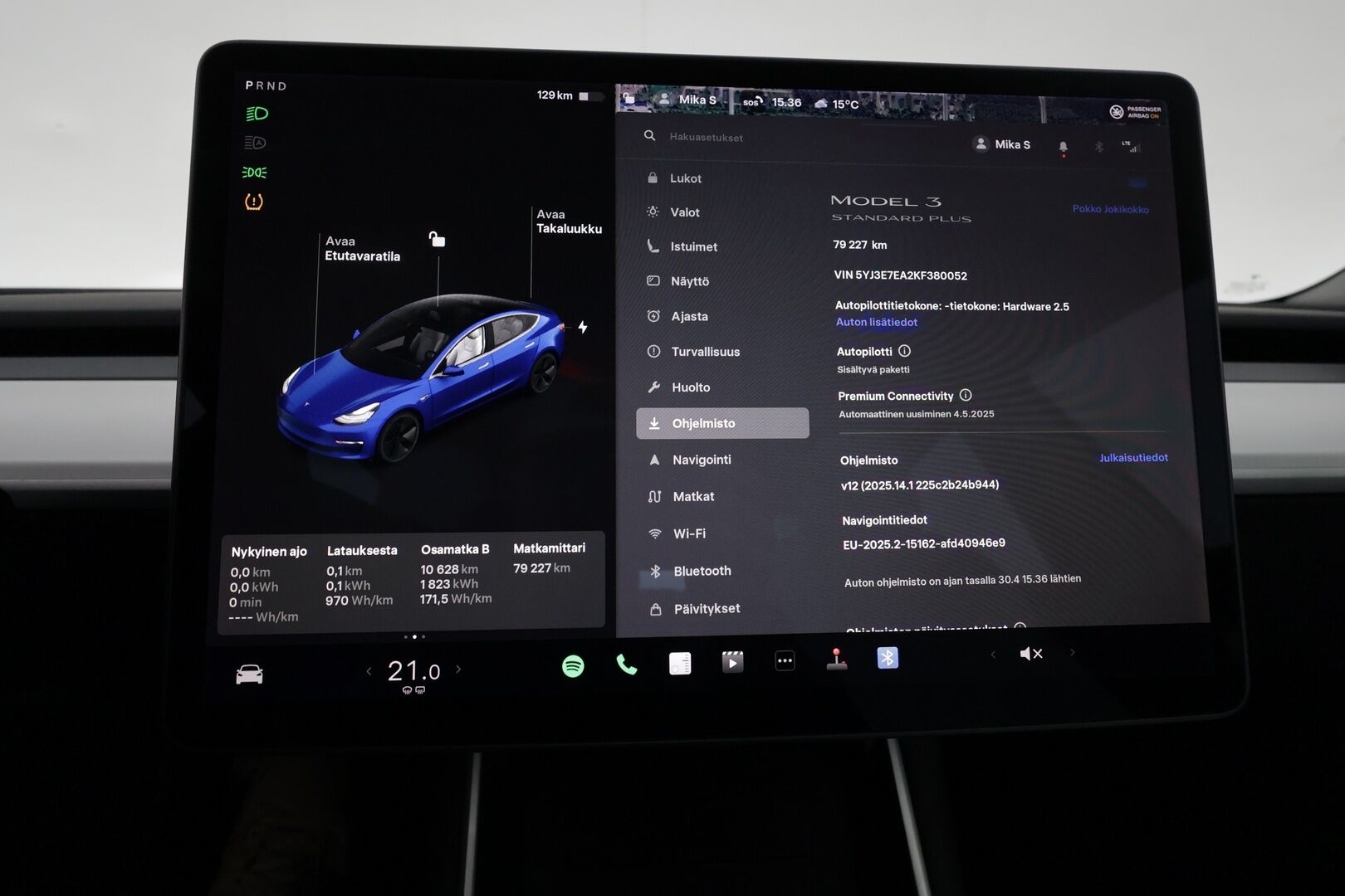 Tesla Model 3 2019 Standard Range ** Adapt.vakkari / P.kamera / Vaalea nahkasisusta / Lasikatto / Muistipenkki / Premium kaiuttimet