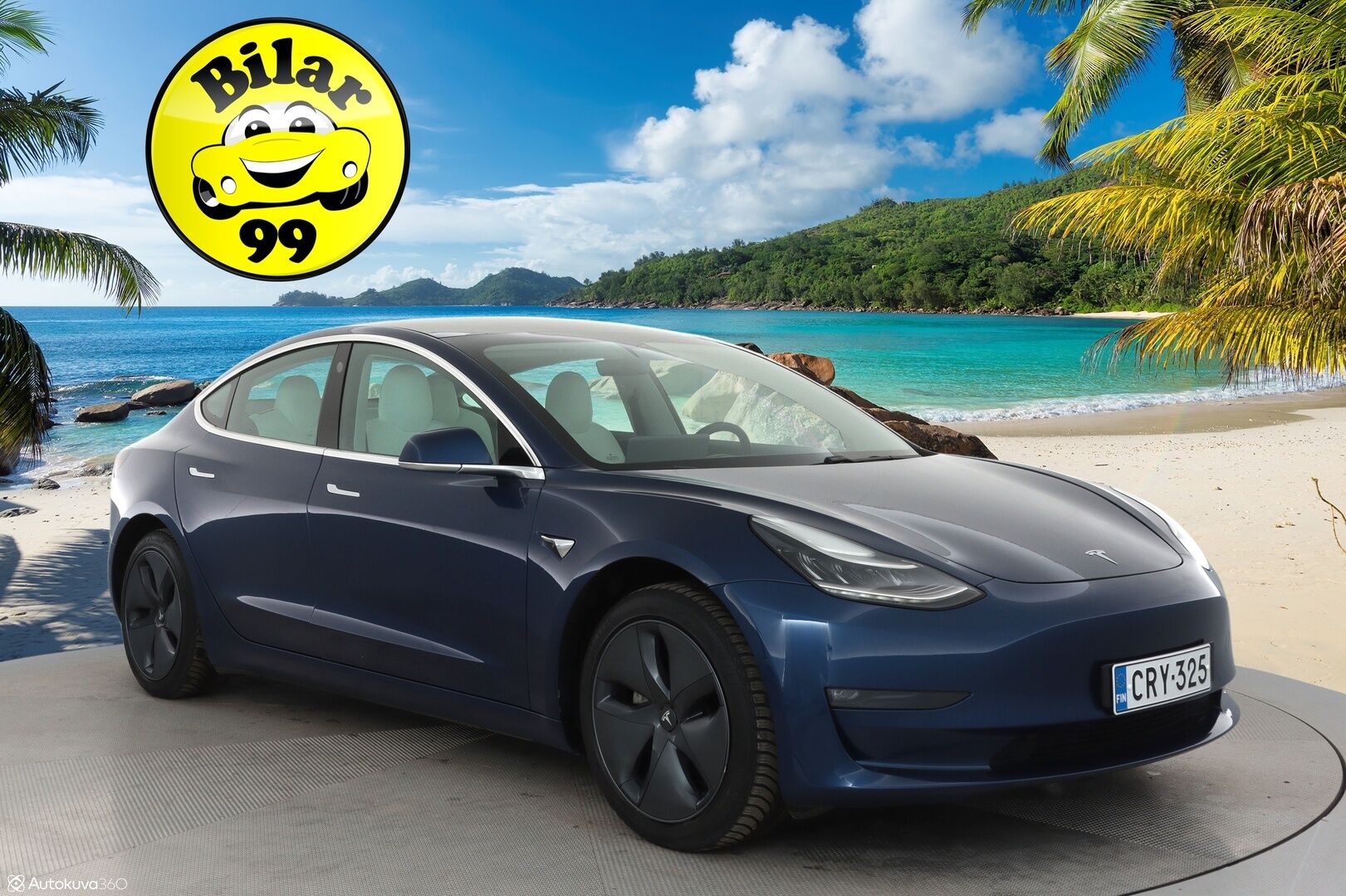 Tesla Model 3 2019 Standard Range ** Adapt.vakkari / P.kamera / Vaalea nahkasisusta / Lasikatto / Muistipenkki / Premium kaiuttimet