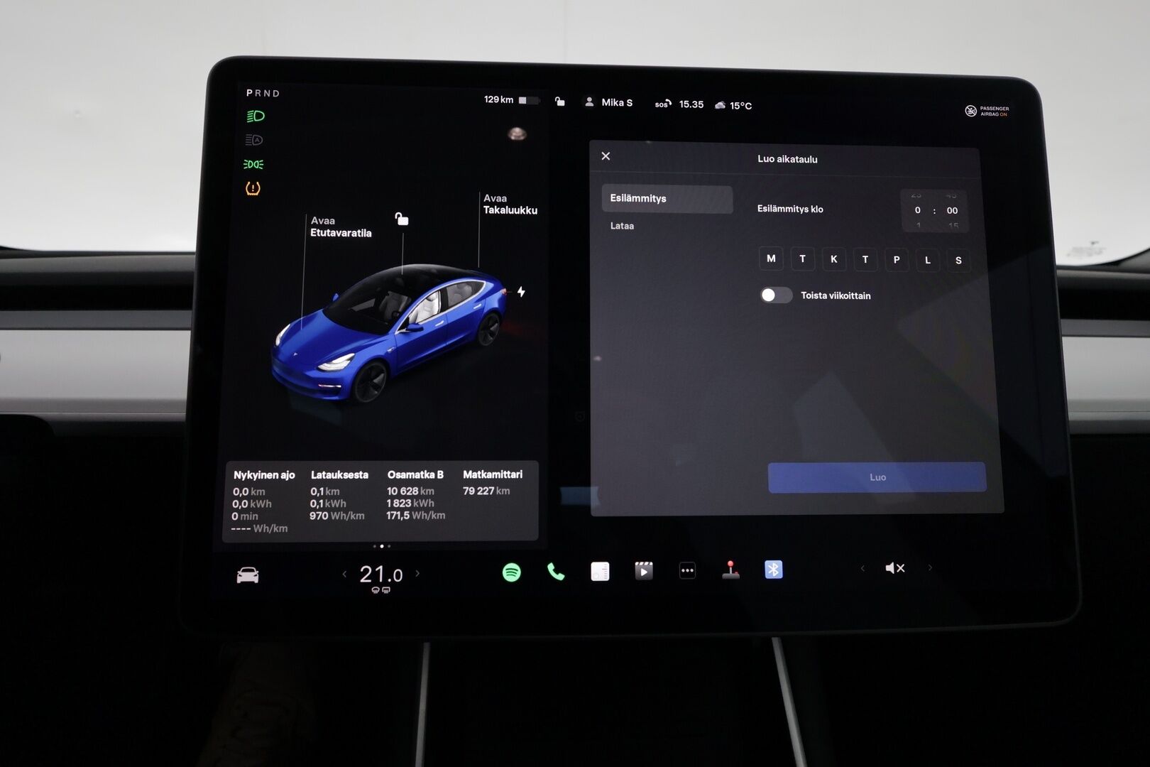 Tesla Model 3 2019 Standard Range ** Adapt.vakkari / P.kamera / Vaalea nahkasisusta / Lasikatto / Muistipenkki / Premium kaiuttimet