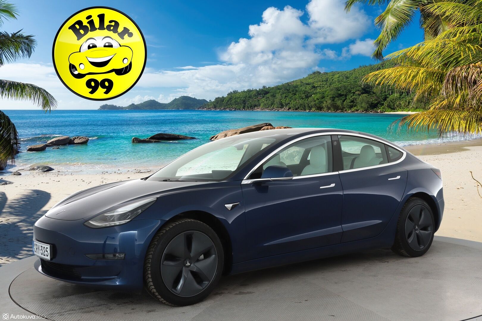 Tesla Model 3 2019 Standard Range ** Adapt.vakkari / P.kamera / Vaalea nahkasisusta / Lasikatto / Muistipenkki / Premium kaiuttimet