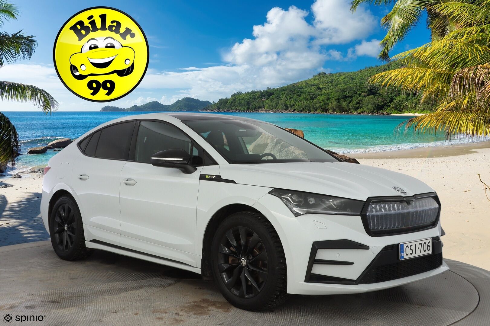 SKODA ENYAQ 2023 Coupe 80x 4X4 RS iV *Lämpöpumppu / Koukku / Lasikatto / Matrix-LED / ACC / Muistipenkki / Kamera* - SoH 92.5% / Kahdet Skodan vanteet / Merkkihuollettu / SUPER VARUSTEET!