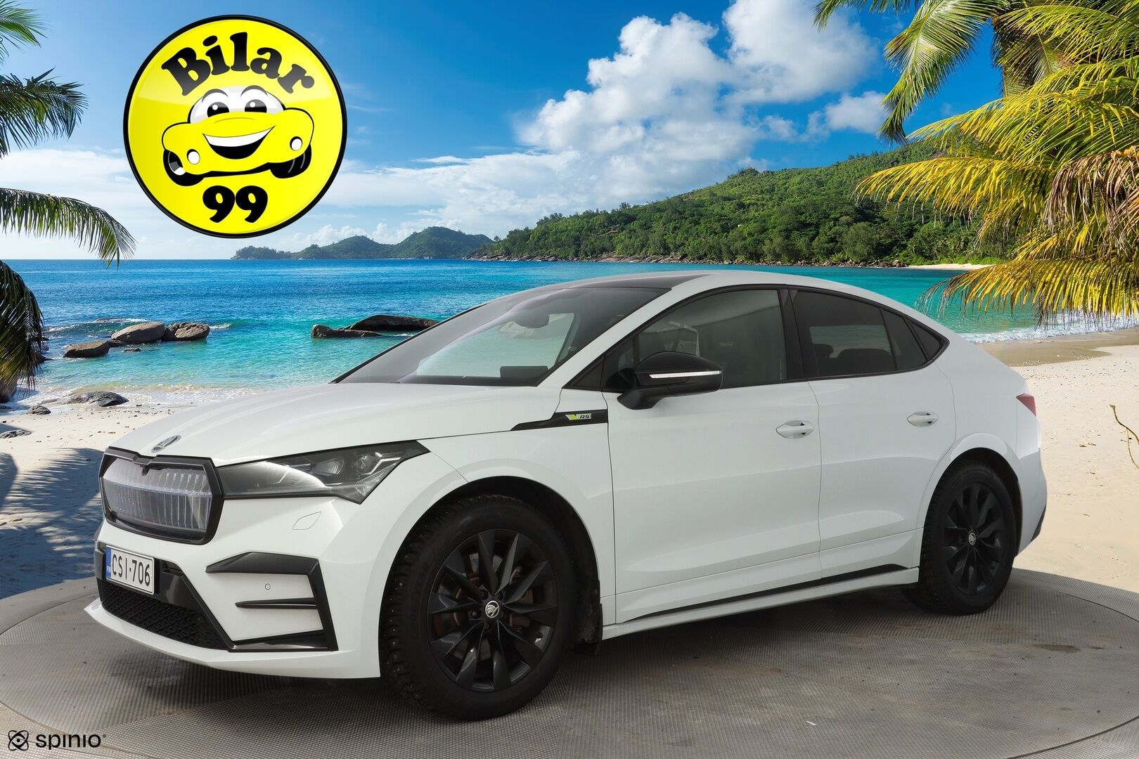 SKODA ENYAQ 2023 Coupe 80x 4X4 RS iV *Lämpöpumppu / Koukku / Lasikatto / Matrix-LED / ACC / Muistipenkki / Kamera* - SoH 92.5% / Kahdet Skodan vanteet / Merkkihuollettu / SUPER VARUSTEET! - HULLUT AVAJAISHULINAT KORKOTARJOUS 3,29 %