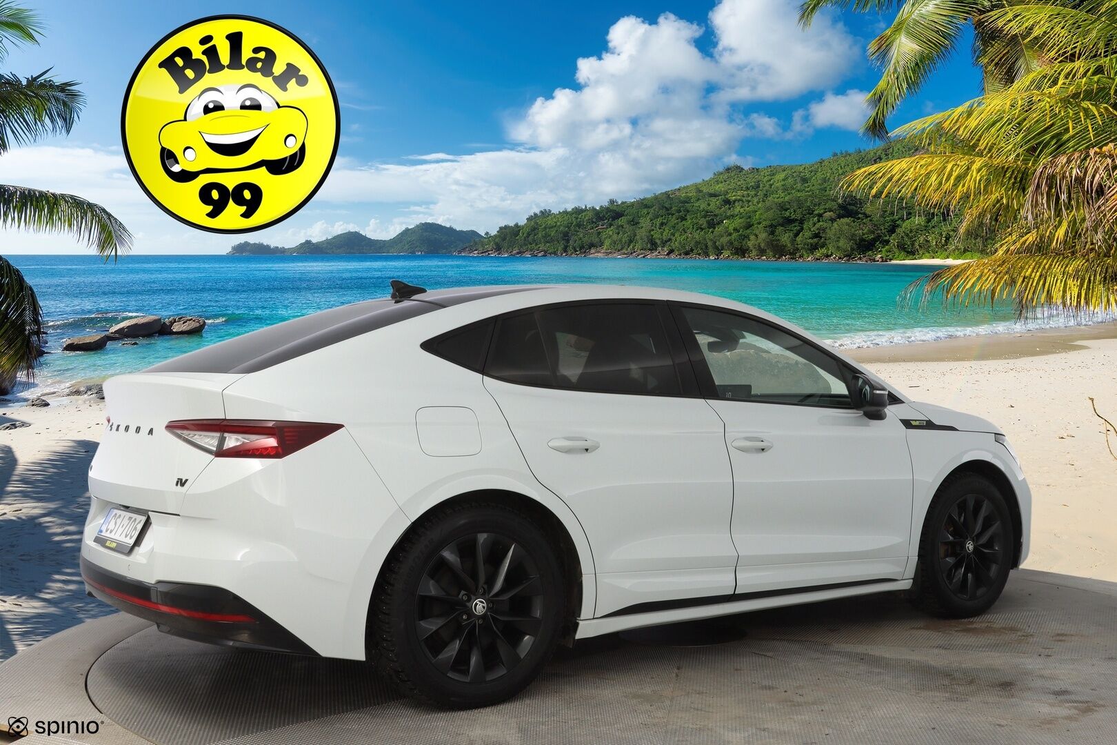 SKODA ENYAQ 2023 Coupe 80x 4X4 RS iV *Lämpöpumppu / Koukku / Lasikatto / Matrix-LED / ACC / Muistipenkki / Kamera* - SoH 92.5% / Kahdet Skodan vanteet / Merkkihuollettu / SUPER VARUSTEET!