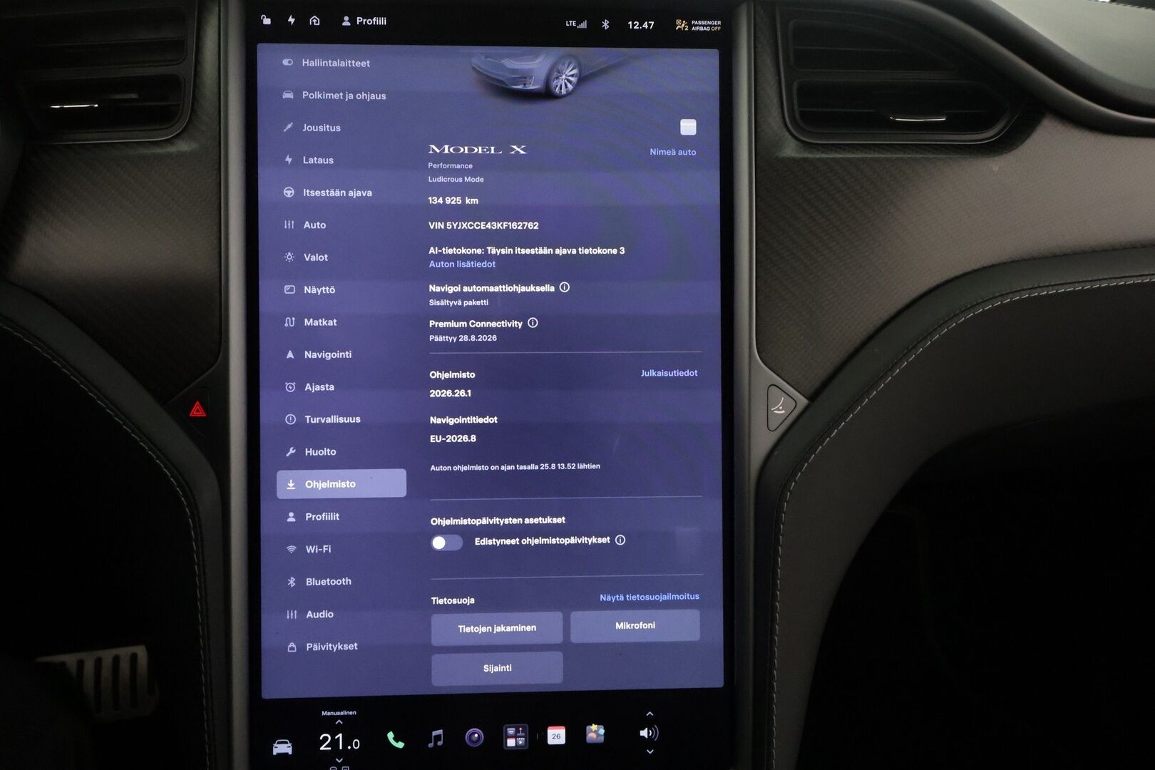 Tesla Model X 2019 P100D Ludicrous 7-P - | Koukku | Ilma-alusta | ACC | P.Kamera | LED | Muistipenkki | Premium Audio | Soft-Close | Kaistavahti | Navi | Keyless | 2x Latauskaapelit |