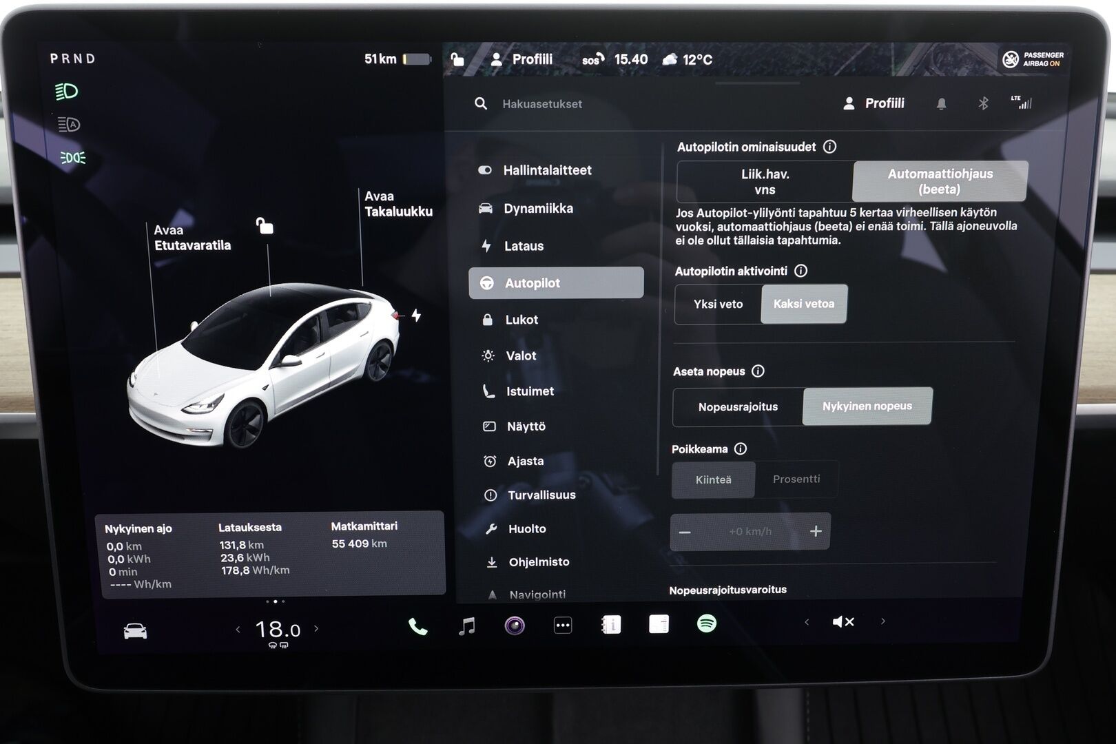 Tesla Model 3 2021 Standard Range Plus * Lasikatto / P.kamera / Matrix LED / Navi / Nahat / ILP *