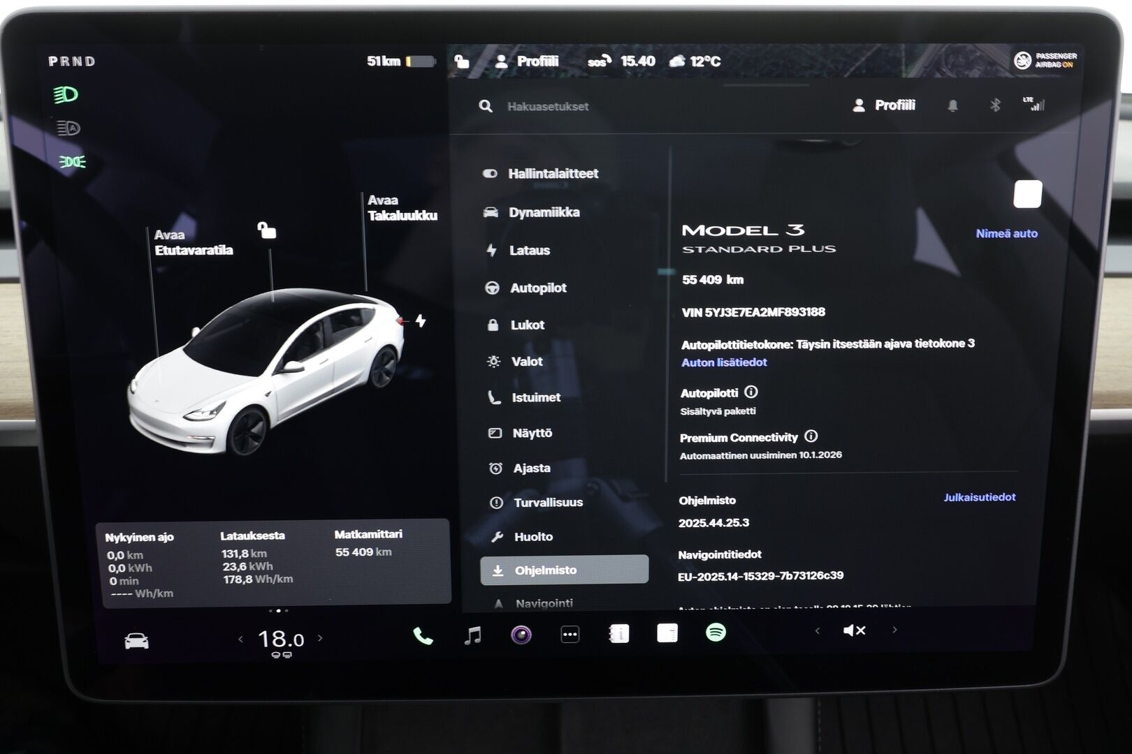 Tesla Model 3 2021 Standard Range Plus * Lasikatto / P.kamera / Matrix LED / Navi / Nahat / ILP *