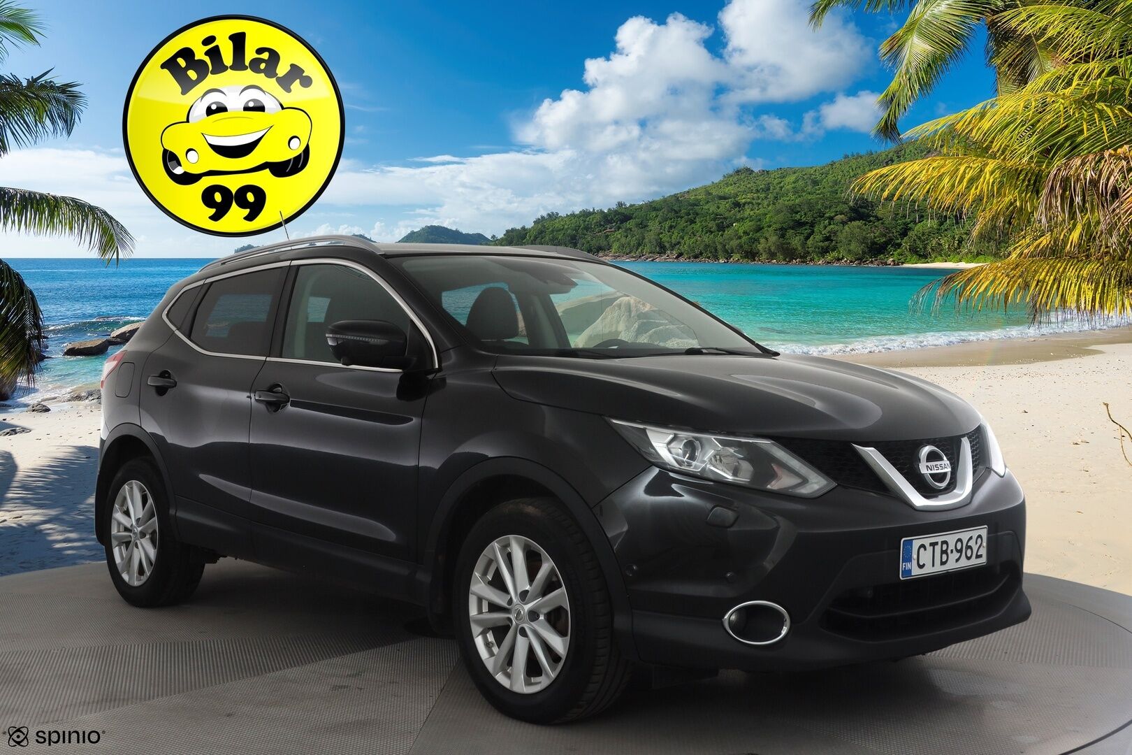Nissan Qashqai 2015 dCi 130 Business 360 2WD 6M/T Leather * Vakkari / 360° / Bluetooth / Navi / LED / Nahat / Sähköpenkki / Koukku * - Suomi-auto / Kahdet renkaat aluvanteilla