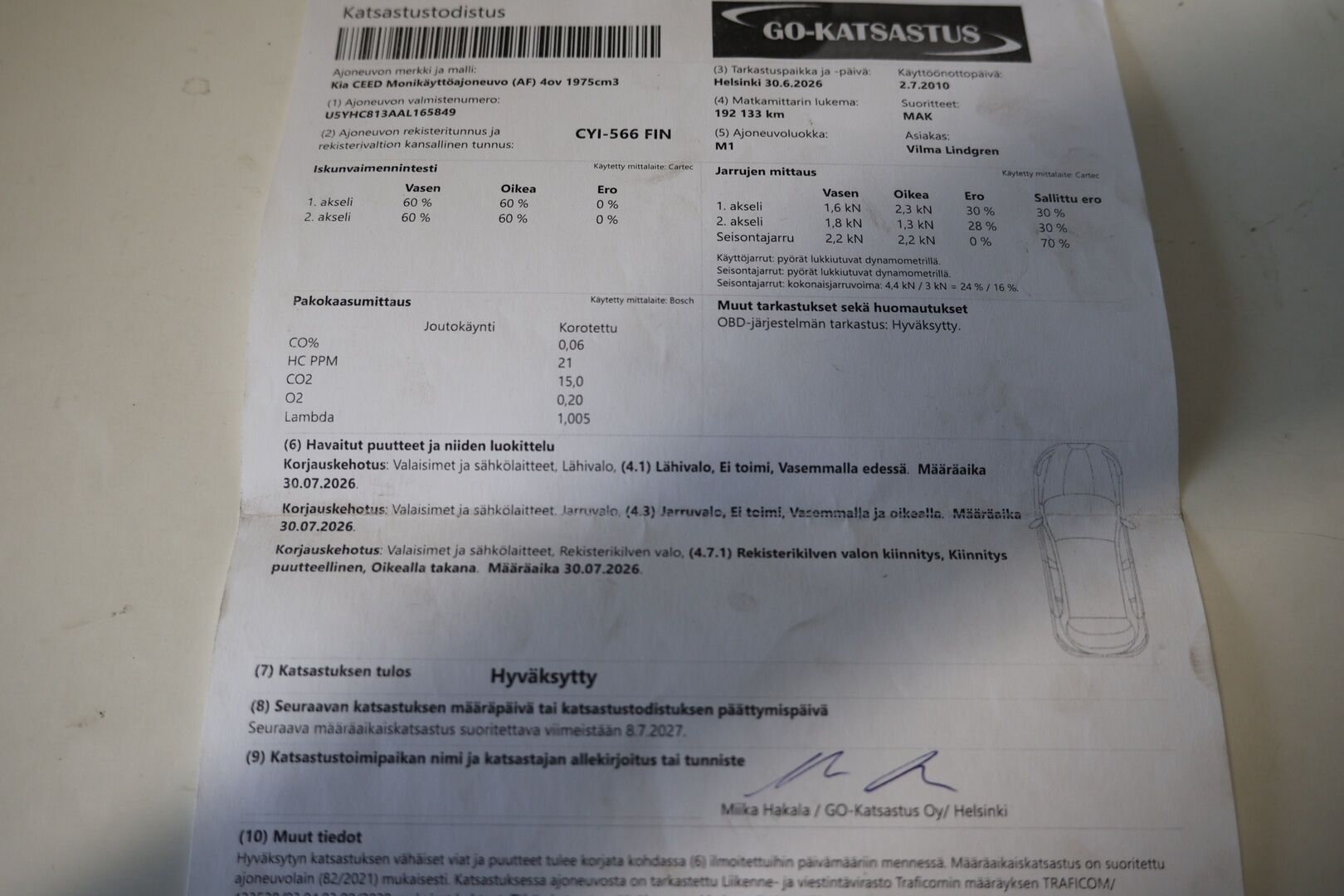 Kia cee'd 2010 2,0 EX SW - *Myydään Huutokaupat.com!*