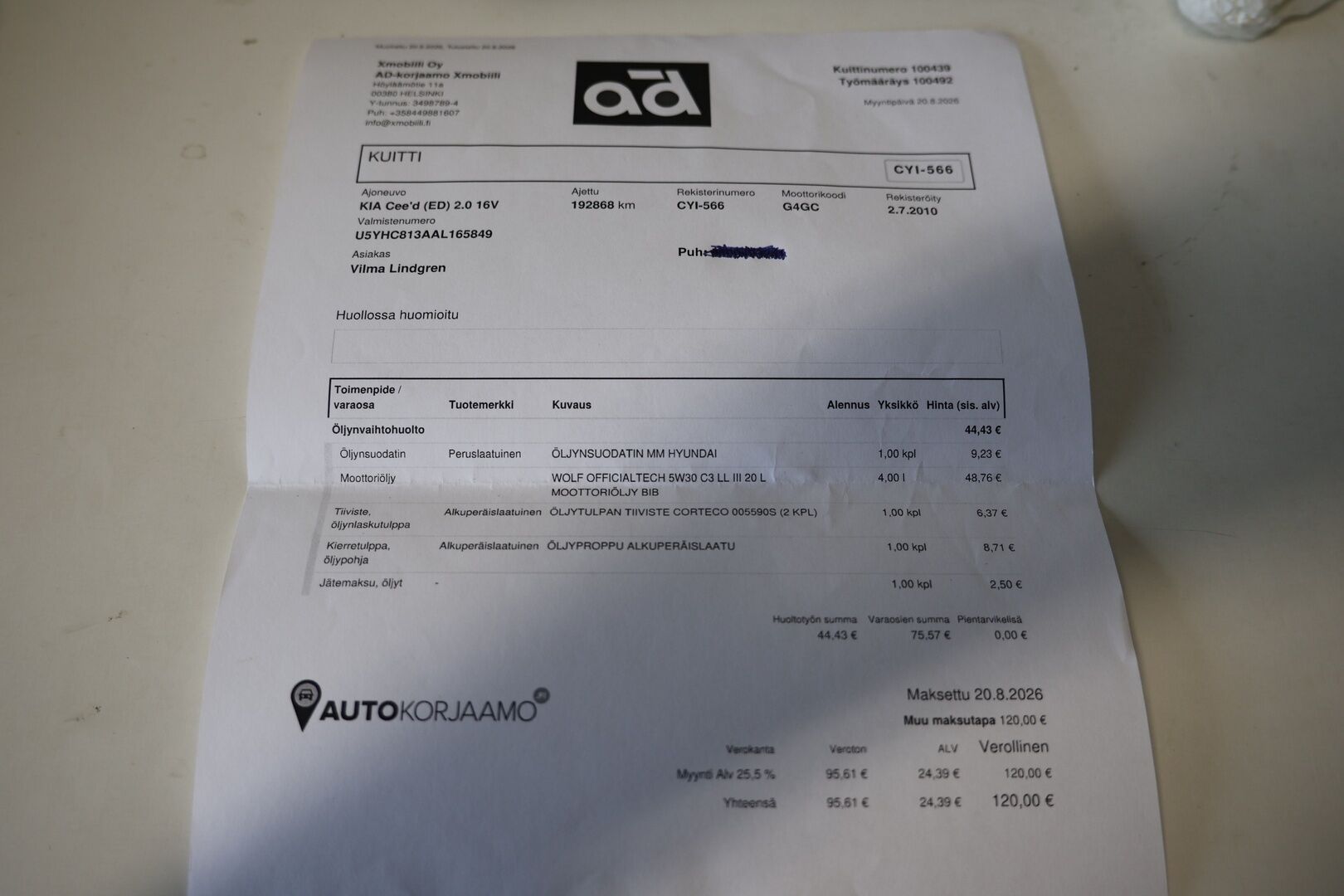 Kia cee'd 2010 2,0 EX SW - *Myydään Huutokaupat.com!*