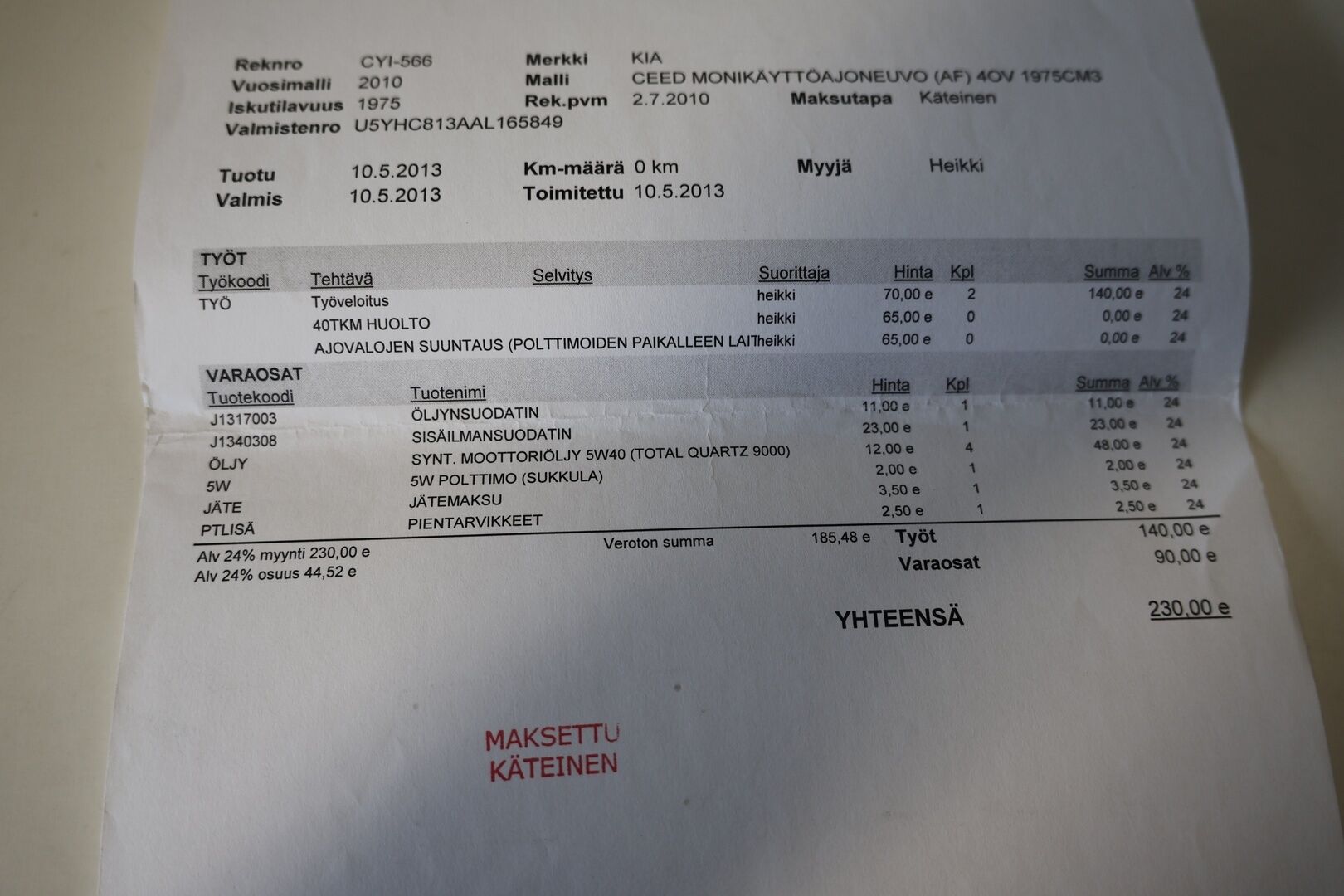 Kia cee'd 2010 2,0 EX SW - *Myydään Huutokaupat.com!*