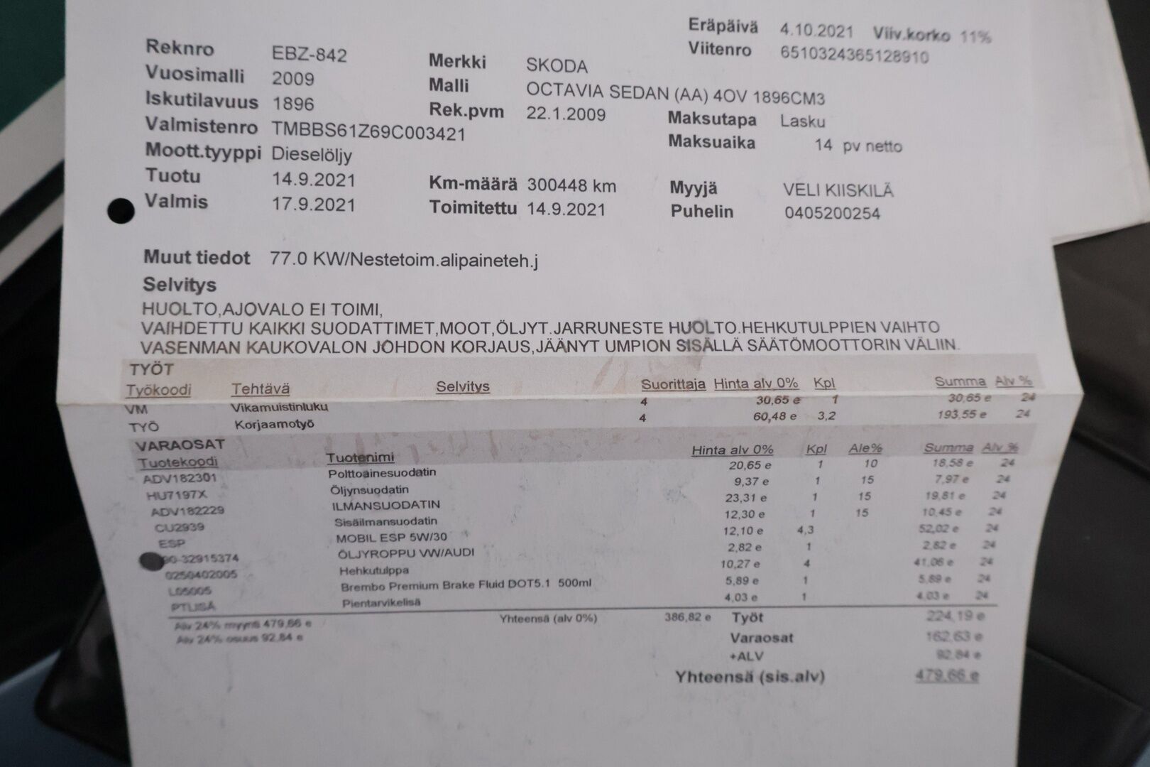 Skoda Octavia 2009 1,9 TDI Elegance - ** Tämä myydään huutokaupat.comissa