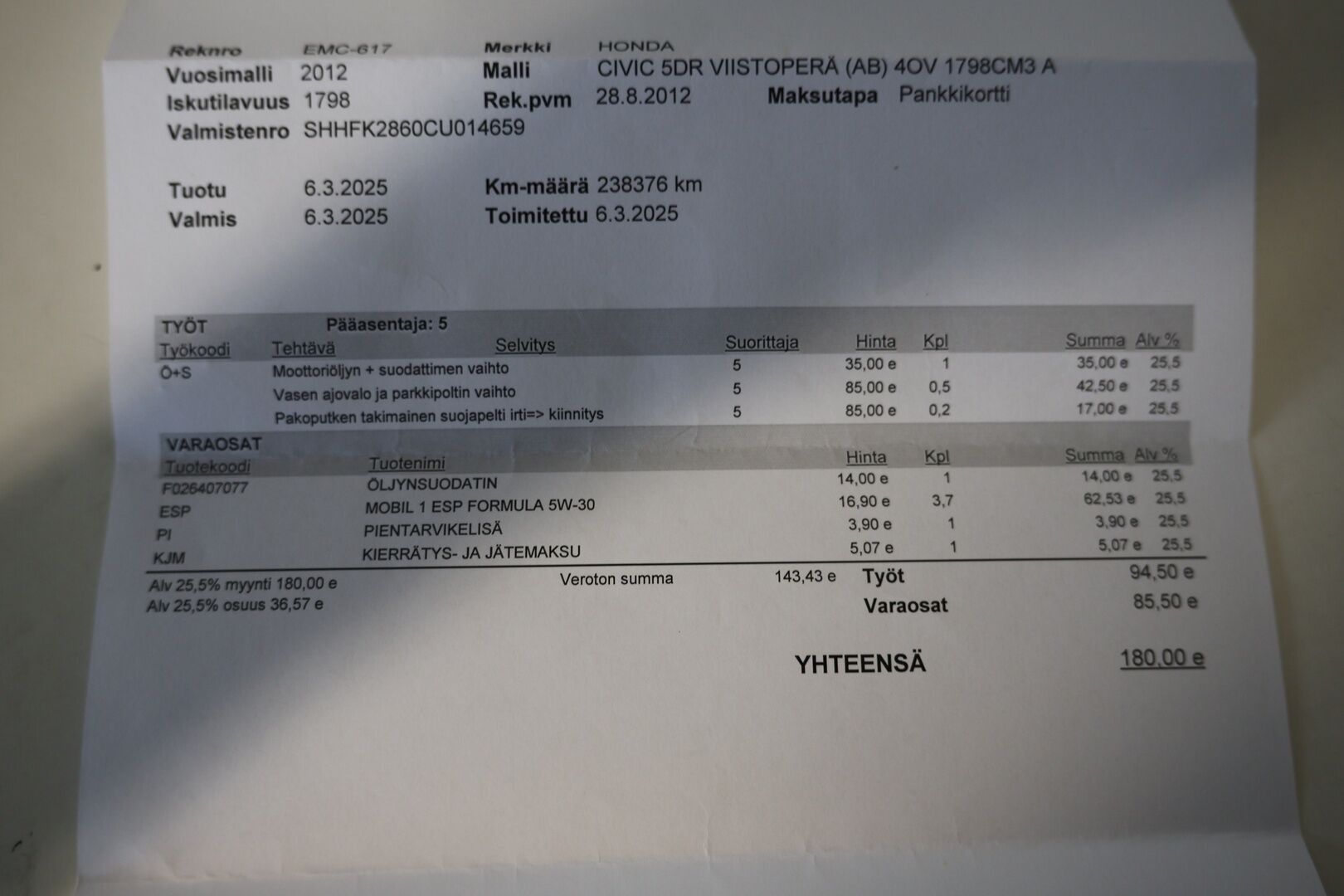 Honda Civic 2012 5D 1,8i Sport AT Business - Lohkolämmitin | Vakionopeudensäädin | Suomi-Auto | Peruutuskamera | Vetokoukku | 