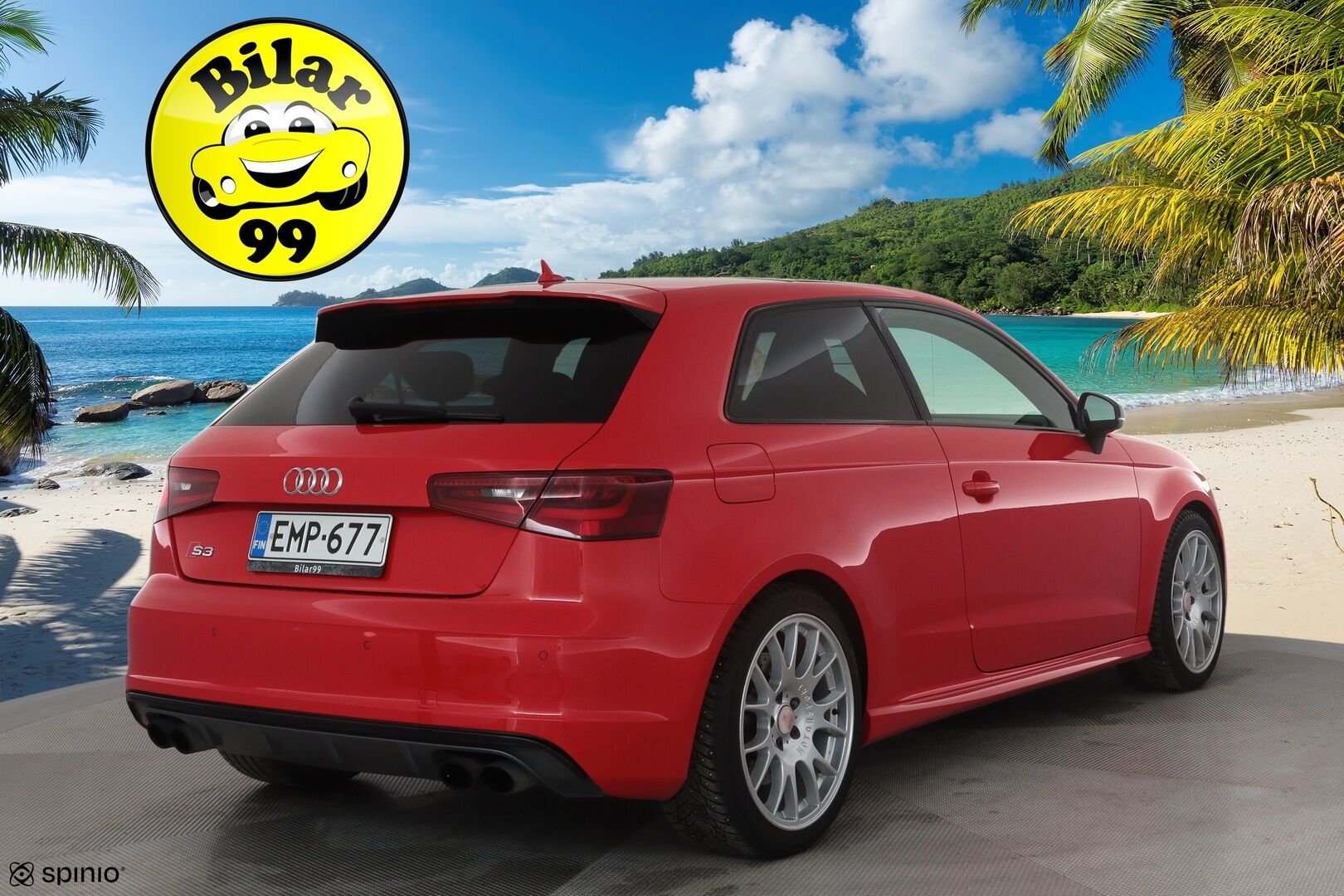 Audi S3 2014 Compact Coupé 2,0 TFSI 221 kW quattro S tronic * Suomi-auto / ACC / Timanttinahat / LED / P.tutkat / Lasikattoluukku * - Kahdet renkaat aluvanteilla