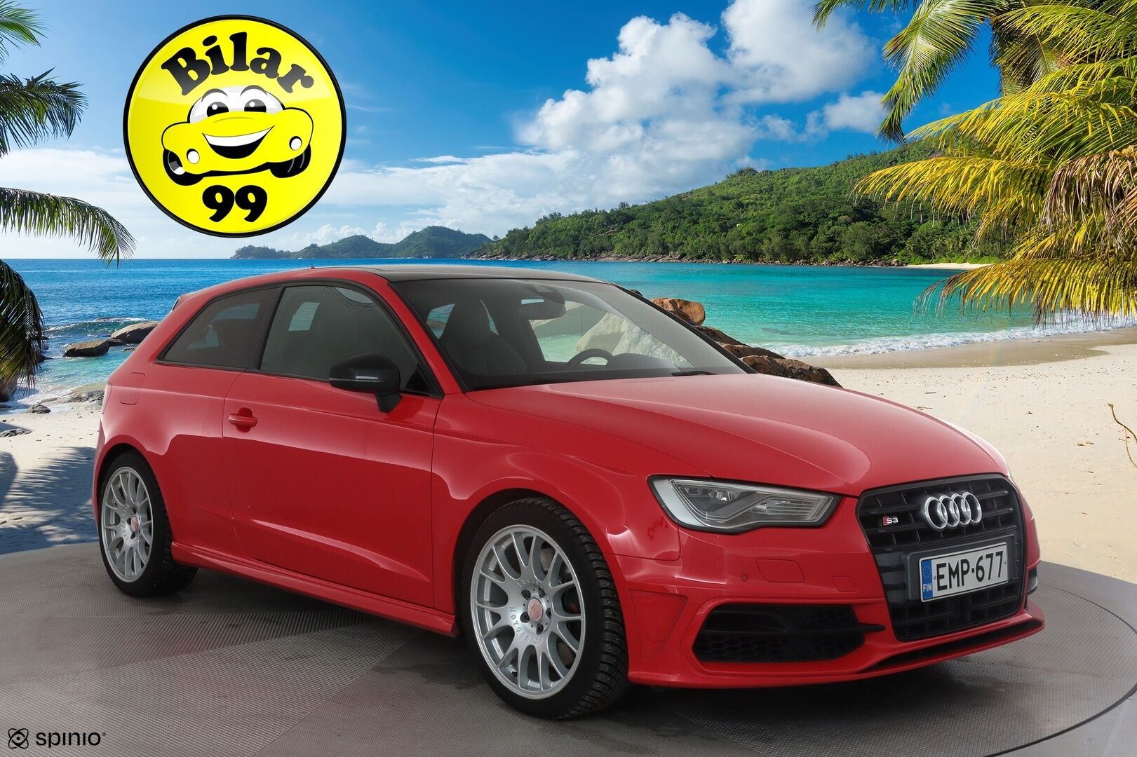 Audi S3 2014 Compact Coupé 2,0 TFSI 221 kW quattro S tronic * Suomi-auto / ACC / Timanttinahat / LED / P.tutkat / Lasikattoluukku * - Kahdet renkaat aluvanteilla