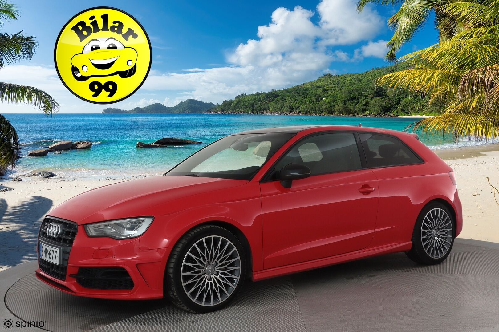 Audi S3 2014 Compact Coupé 2,0 TFSI 221 kW quattro S tronic * Suomi-auto / ACC / Timanttinahat / LED / P.tutkat / Lasikattoluukku * - Kahdet renkaat aluvanteilla