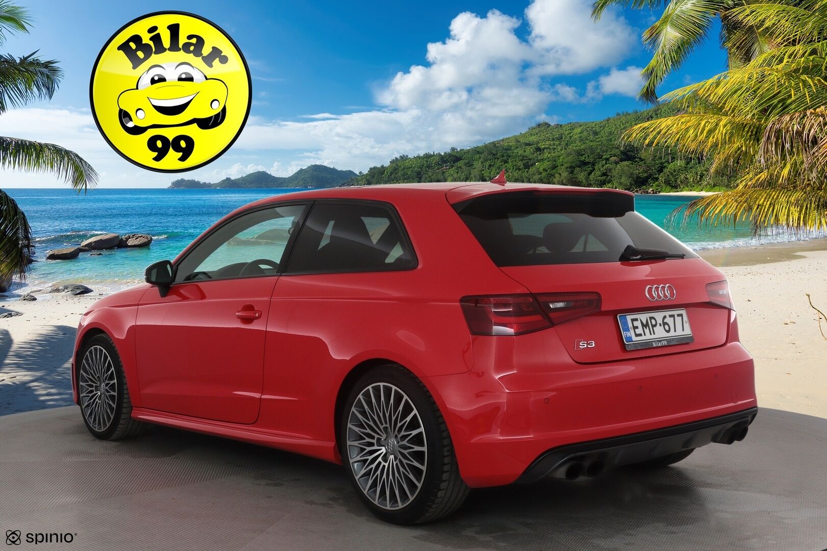 Audi S3 2014 Compact Coupé 2,0 TFSI 221 kW quattro S tronic * Suomi-auto / ACC / Timanttinahat / LED / P.tutkat / Lasikattoluukku * - Kahdet renkaat aluvanteilla