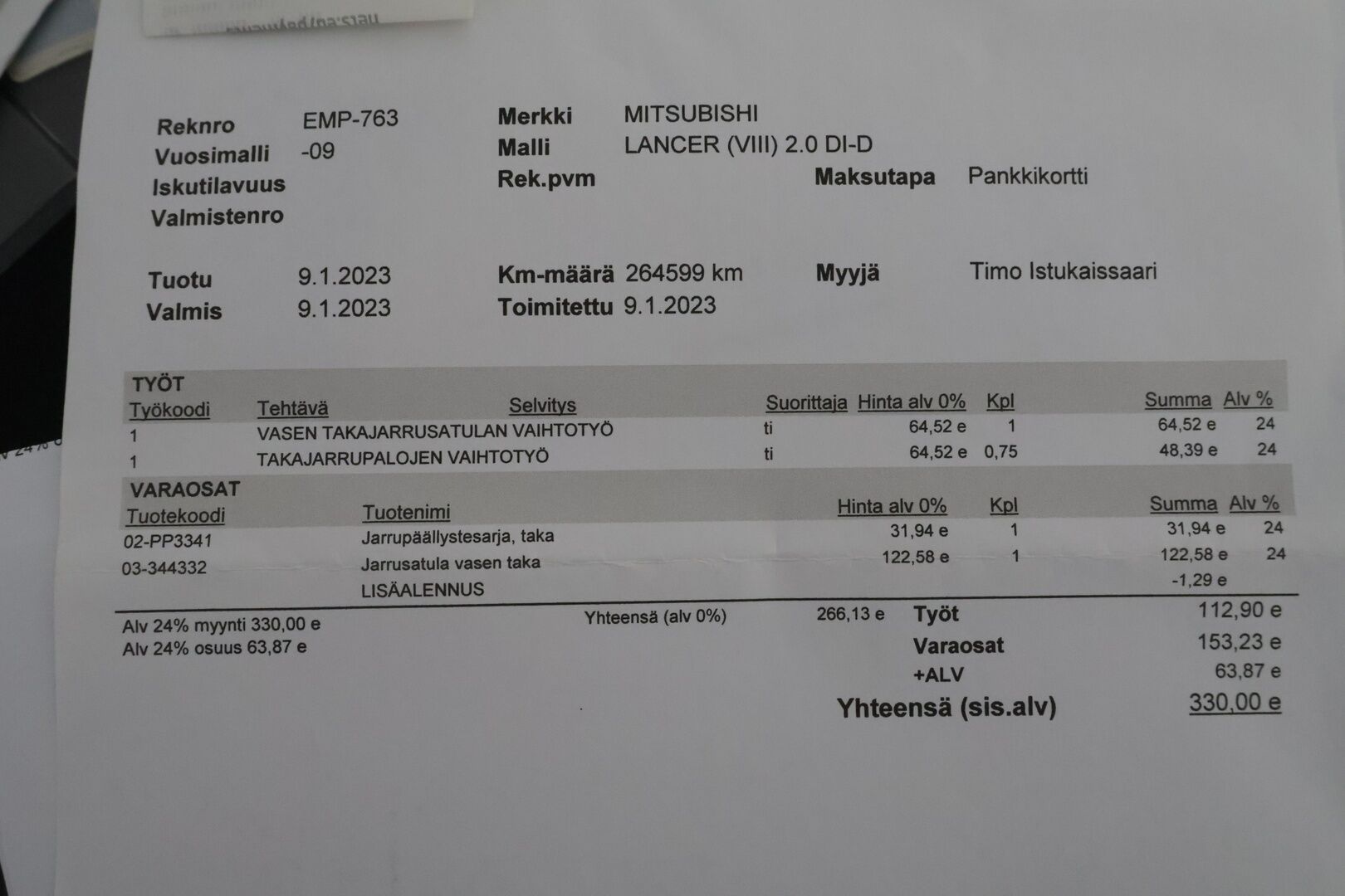 Mitsubishi Lancer 2009 Myydään Huutokaupat.com