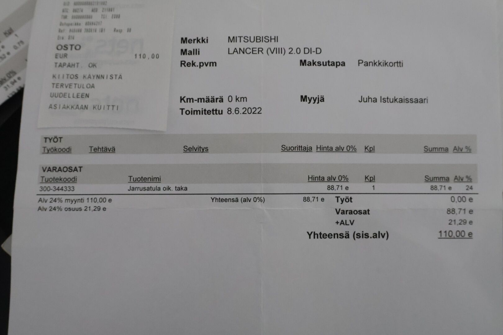 Mitsubishi Lancer 2009 Myydään Huutokaupat.com