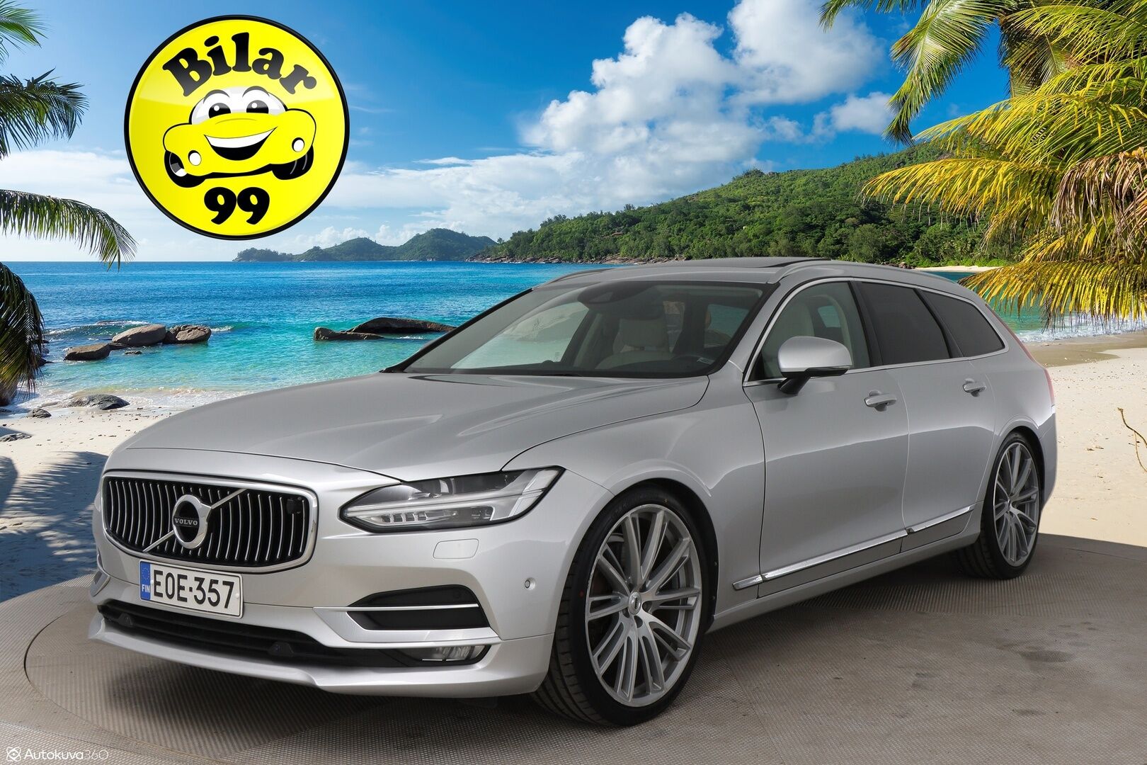 Volvo V90 2016 T6 AWD Inscription aut / B&W / Adapt. vak / Nahkat muistilla / VOC / P-kamera / Koukku - 3,99 % KORKOTARJOUS TÄHÄN AUTOON - 31.5. ASTI! - Harvinainen rehtibensa huippuvarusteilla! / Suomi-auto / 