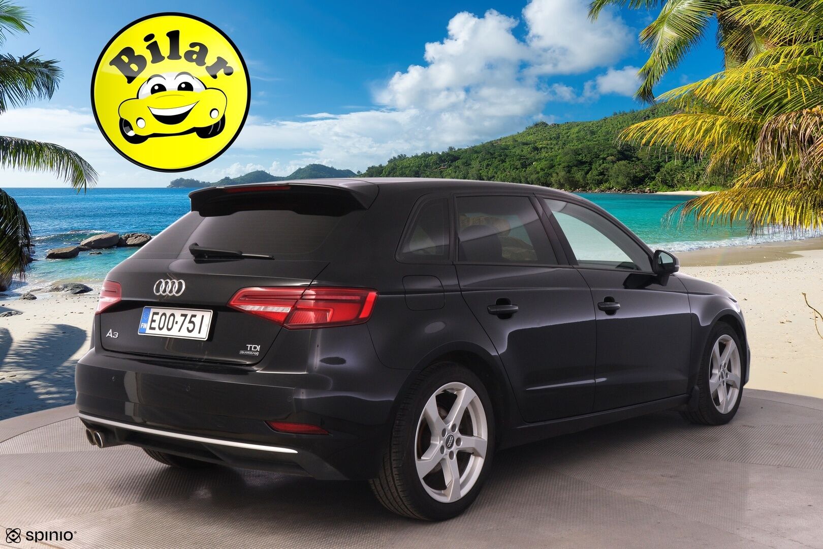 Audi A3 2017 Sportback Land of quattro Edition 2,0 TDI 135 kW quattro S tronic *Bang&Olufsen / Webasto / Koukku / Sporttipenkit / Vakkari / LED* - Erittäin hyvin huollettu kaksilla renkailla ja Audin vanteilla varusteltu Suomiauto!