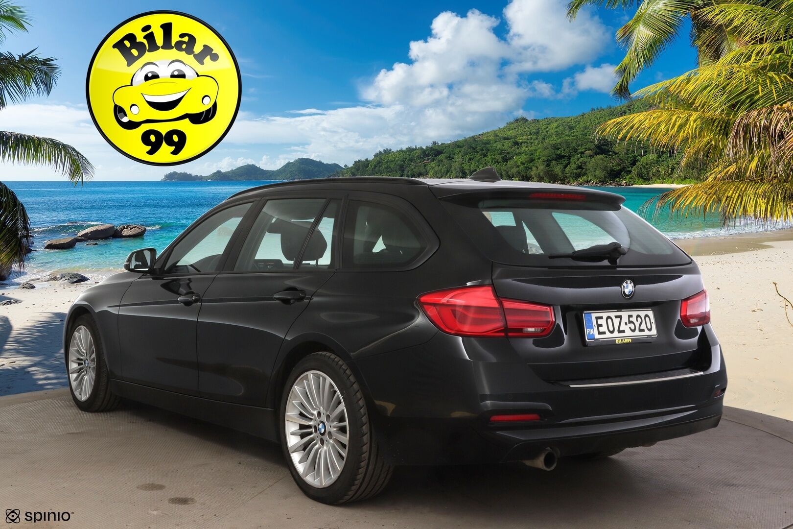 BMW 318 2018 F31 Touring 318d A Business Exclusive * Sportpenkit / Vakkari / Vetokoukku / P.Tutka / Sähkökontti / Ratinlämmitin / LED * - Musta nahkasisusta! / Suomi-auto / Kahdet renkaat BMW alumiinivanteilla