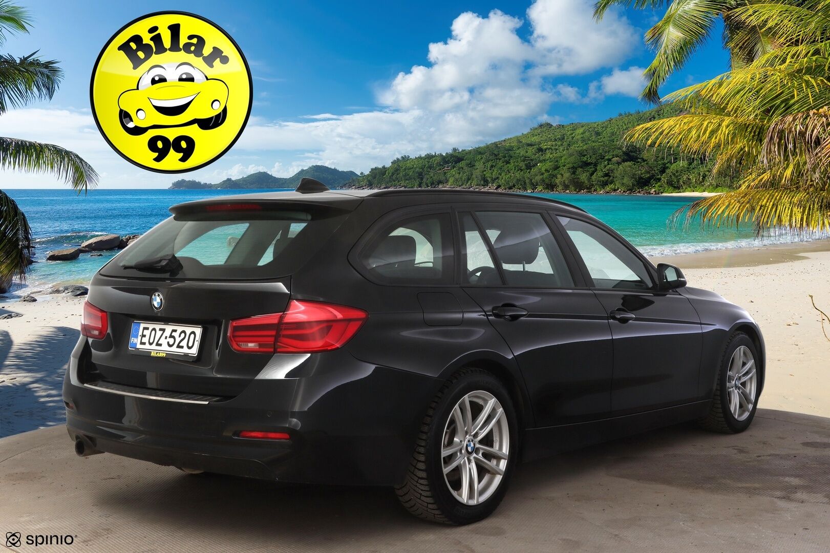 BMW 318 2018 F31 Touring 318d A Business Exclusive * Sportpenkit / Vakkari / Vetokoukku / P.Tutka / Sähkökontti / Ratinlämmitin / LED * - Musta nahkasisusta! / Suomi-auto / Kahdet renkaat BMW alumiinivanteilla